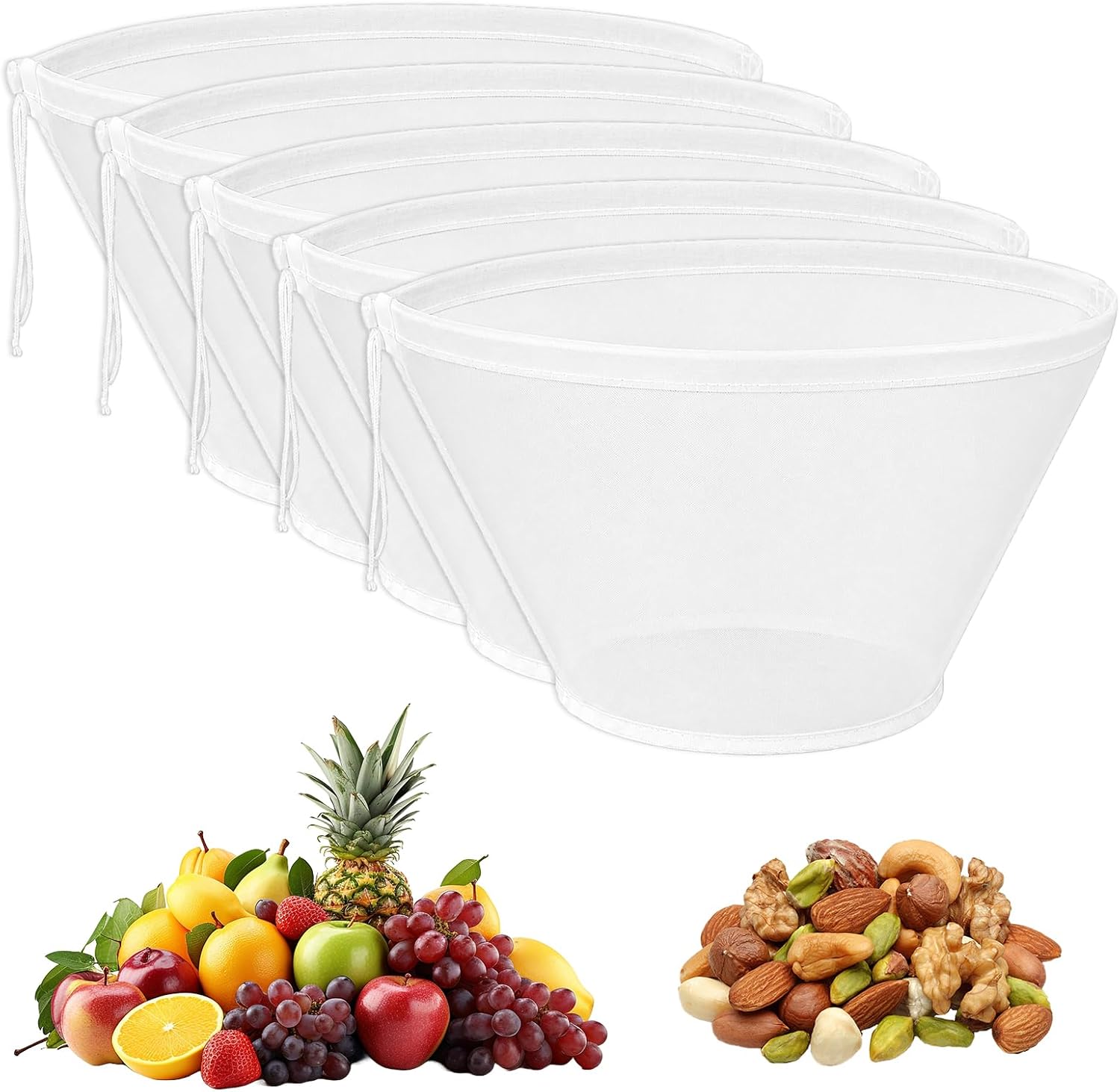 5PCS Cheese Cloth Bag for Straining Reusable Nut Milk Bag
