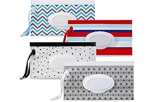 PandaEar 4 Pack Baby Wipe Dispenser, Portable Baby Wipes Container