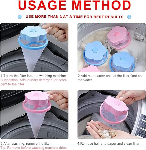 Miniatura 4 de Seven-first 4 filtros de pelo de mascotas para lavadora, bolsa de malla de limpieza para el hogar, bolsa de malla flotante para el hogar, bolsa de