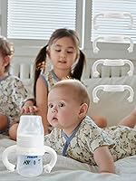 Vista 4 de Asas de botella de silicona suave compatibles para biberones Philips Avent anticólicos AirFree, 4 unidades (blanco)