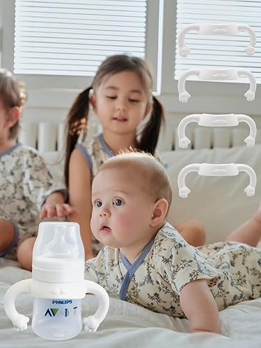 Miniatura 5 de Paquete de 4 soportes de silicona para biberones compatibles con botellas Lansinoh, botellas estrechas de Dr. Brown, NUK, Pigeon y otras marcas,