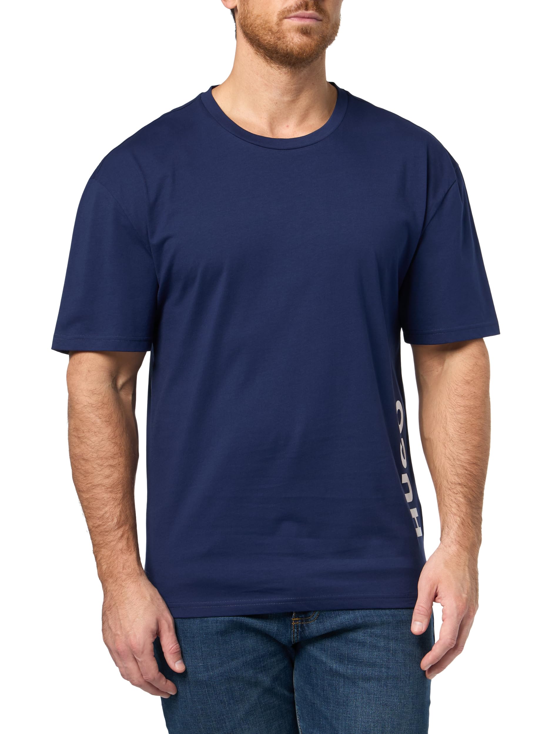 HUGO Vertical Logo Short Sleeve Swim Shirt Camisa de protección de Sarpullido Hombre (Pack de 1)