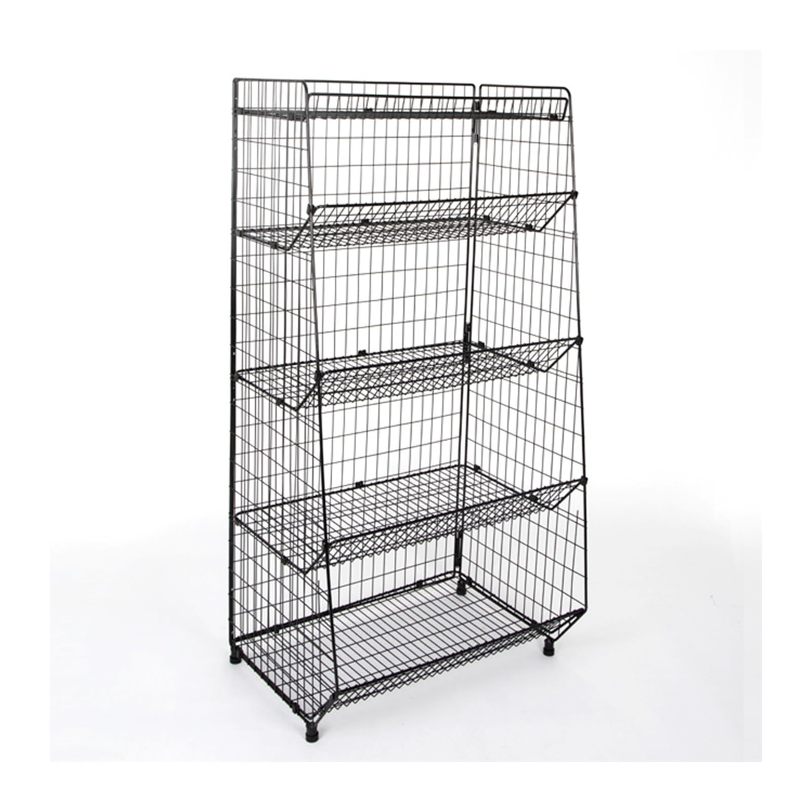 Estante de exhibición minorista de 5 niveles, estante de supermercado, soporte organizador de refrigerios de metal para tiendas de conveniencia, oficina, hogar, estantes de almacenamiento de alimentos