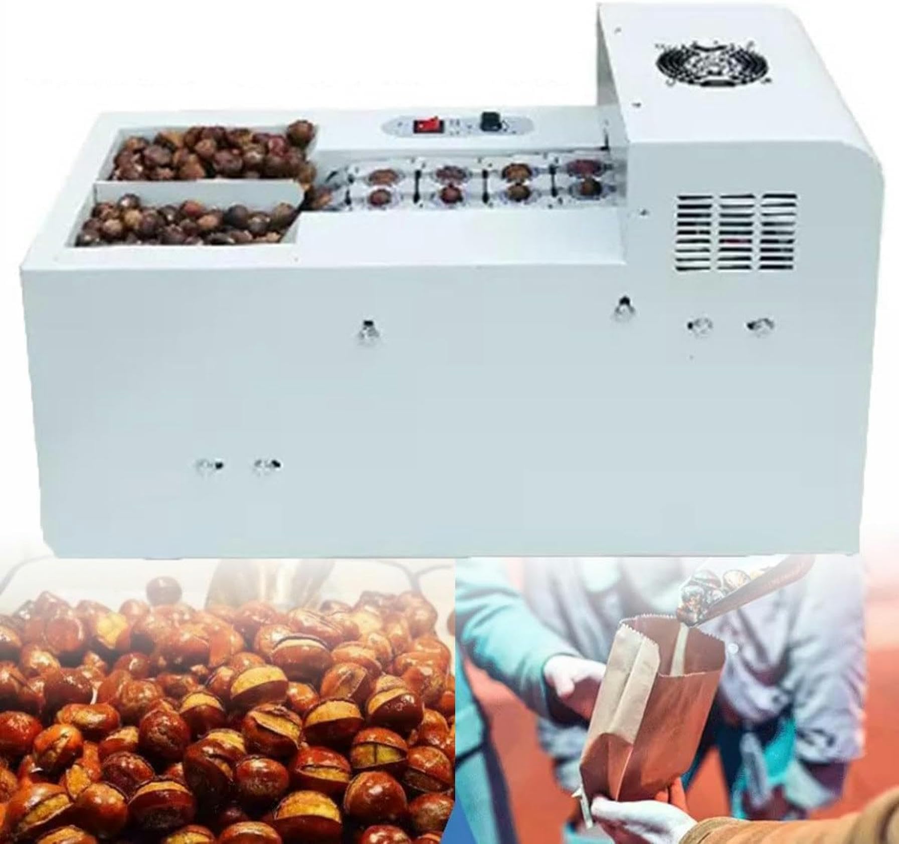SBCGFY Electric Machine For Chestnut Cookies, Automatic Machine To Peel And Open Chestnuts, Commercial Machine For Chestnut Notches,Doublechainplate