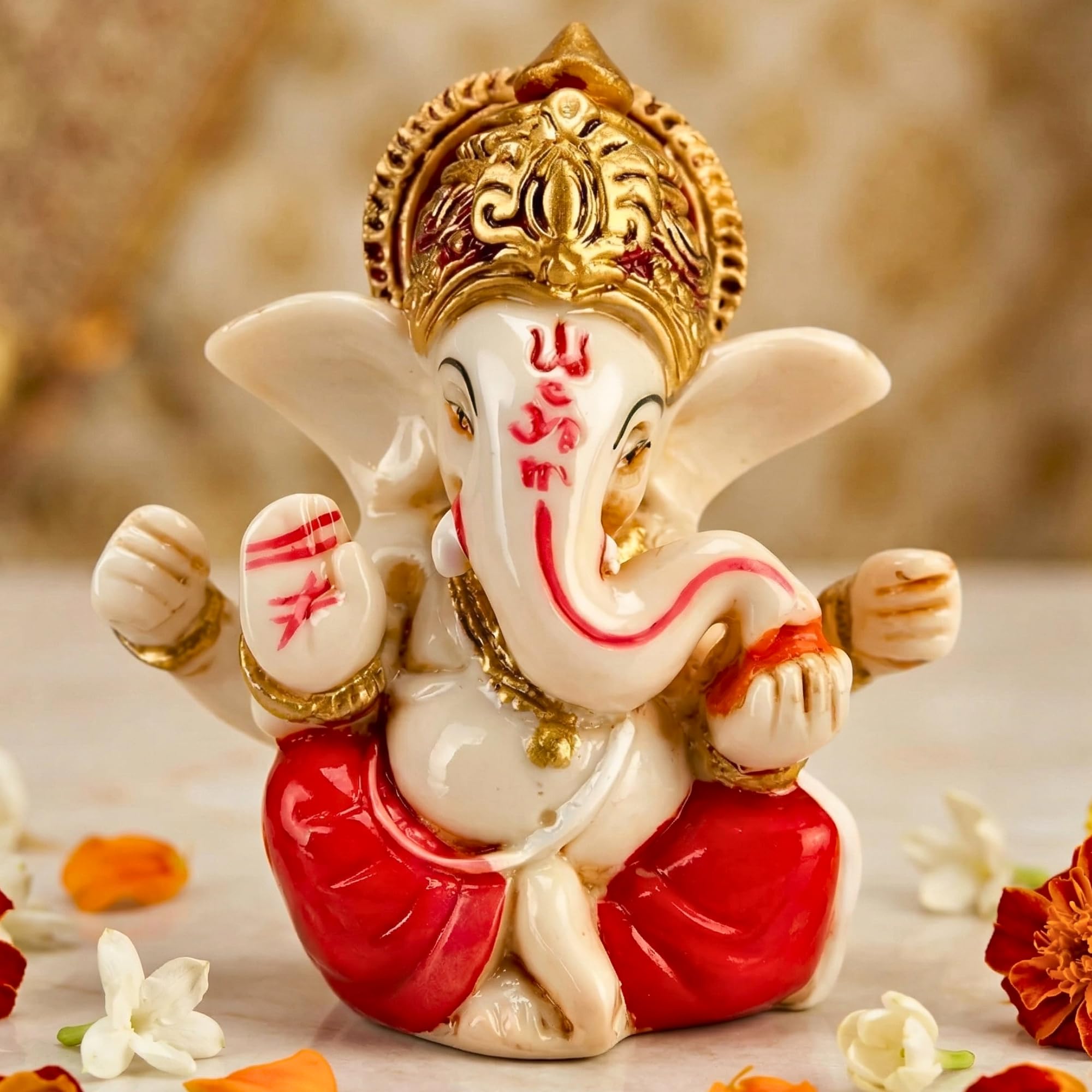 LOVENSPIRE 1 Ct Acrylic Car Ganesha Statue Idol Showpiece God of Luck and Success Ganpati Figurine for Home Decoration and Car Dashboard Housewarming Pooja Diwali Decoration
