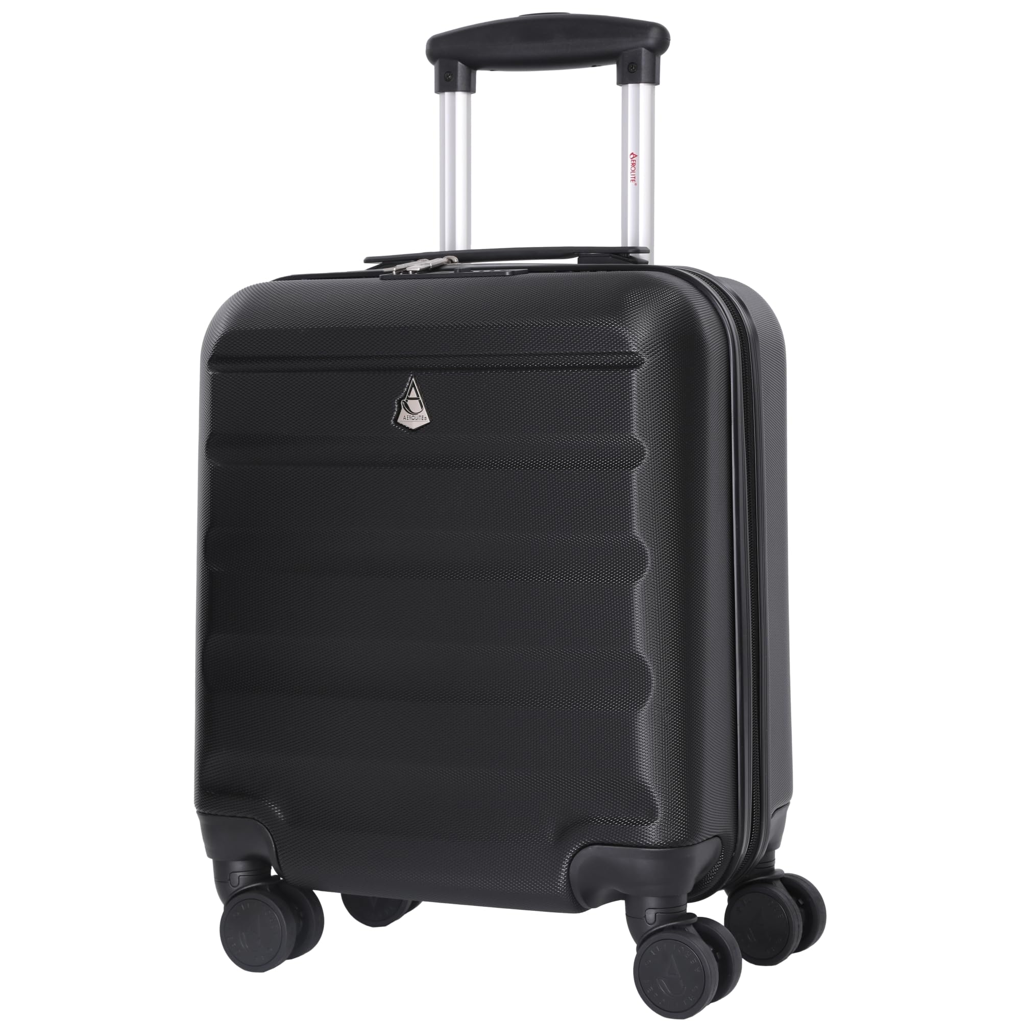 45x36x20cm Easyjet Maximum Size 8 Wheel ABS Hard Shell Carry On Hand Cabin Luggage Underseat Flight Travel Bag Spinner Suitcase 45x36x20 with TSA Lock (Black)