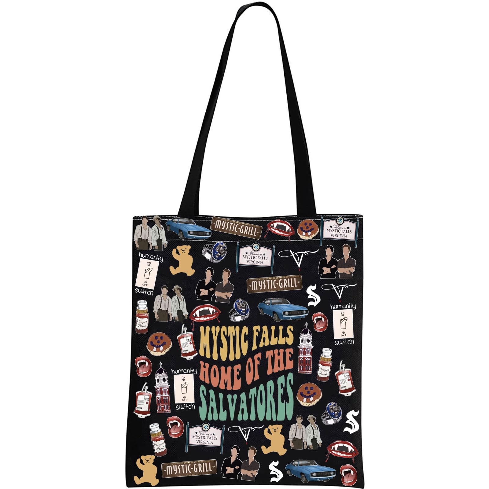 GJTIM Vampire TV Show Inspired Gift Vampire Fandom Gift TV Merchandise Mystic Falls Tote Bag