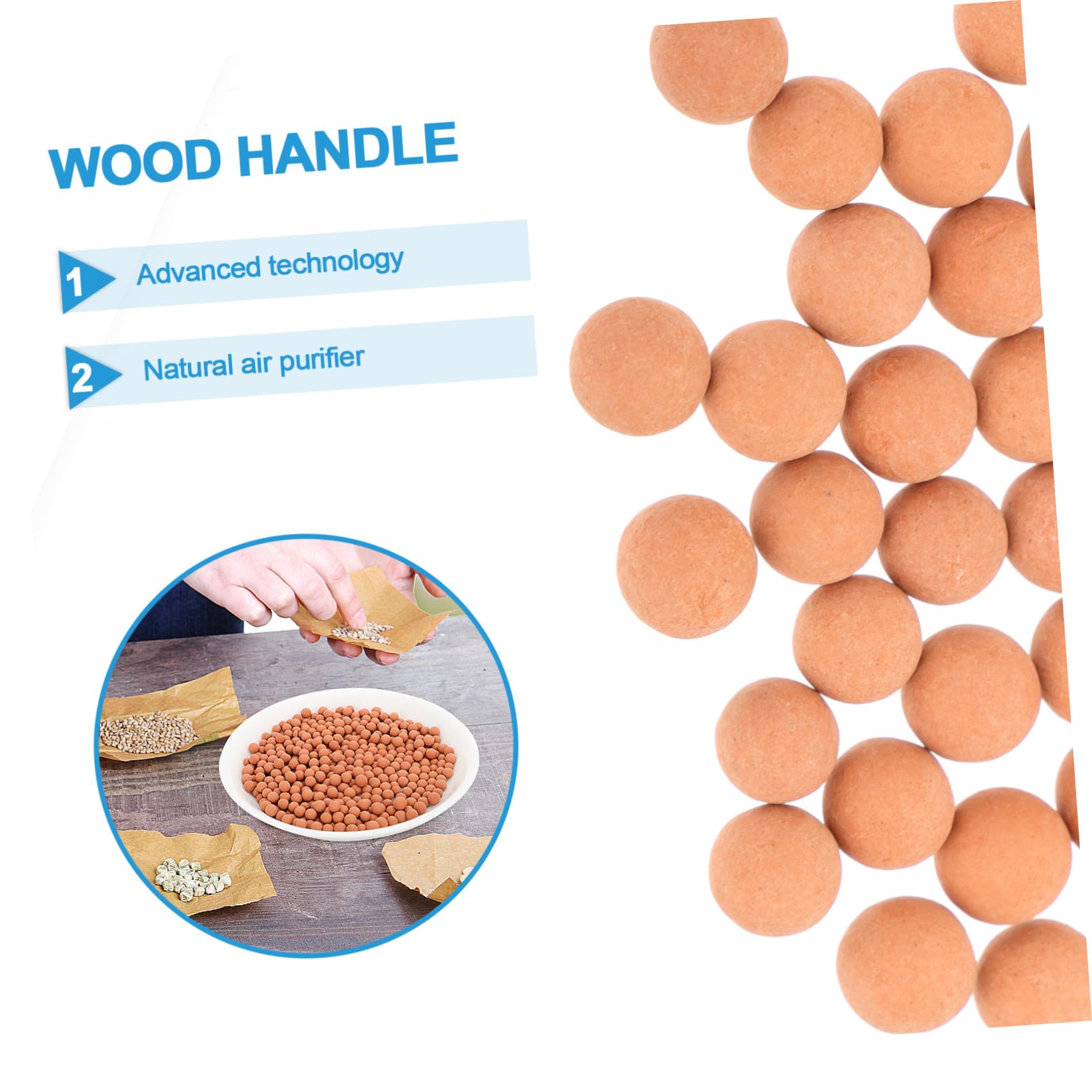 Abaodam Sol de Céramsite et Décoration de Surface Billes d'argile Expansée Aérées Intérieur ou Extérieur Favorise la Ventilation des Racines et L'Écoulement Rapide de l'eau