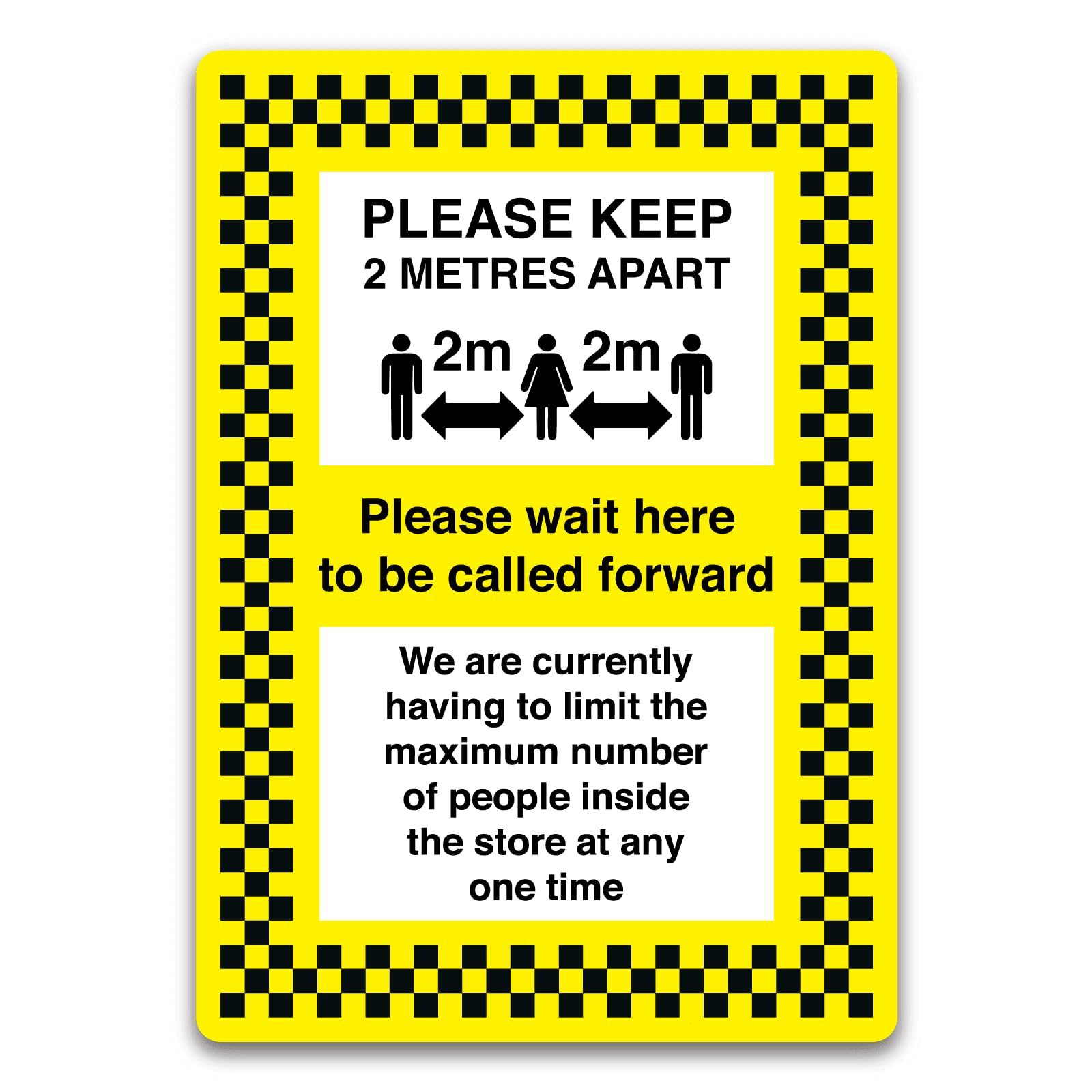 Please keep 2m apart sign, Health & Hygiene Safety Metal Tin Sign 12x8 inch for Industrial & Commercial
