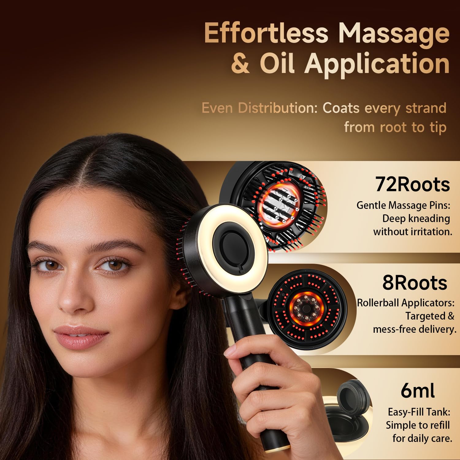 3 in 1 massaggiatore per cuoio capelluto, per la crescita dei capelli, applicatore di olio per capelli, spazzola elettrica per il cuoio capelluto per massaggiatore domestico (Deluxe