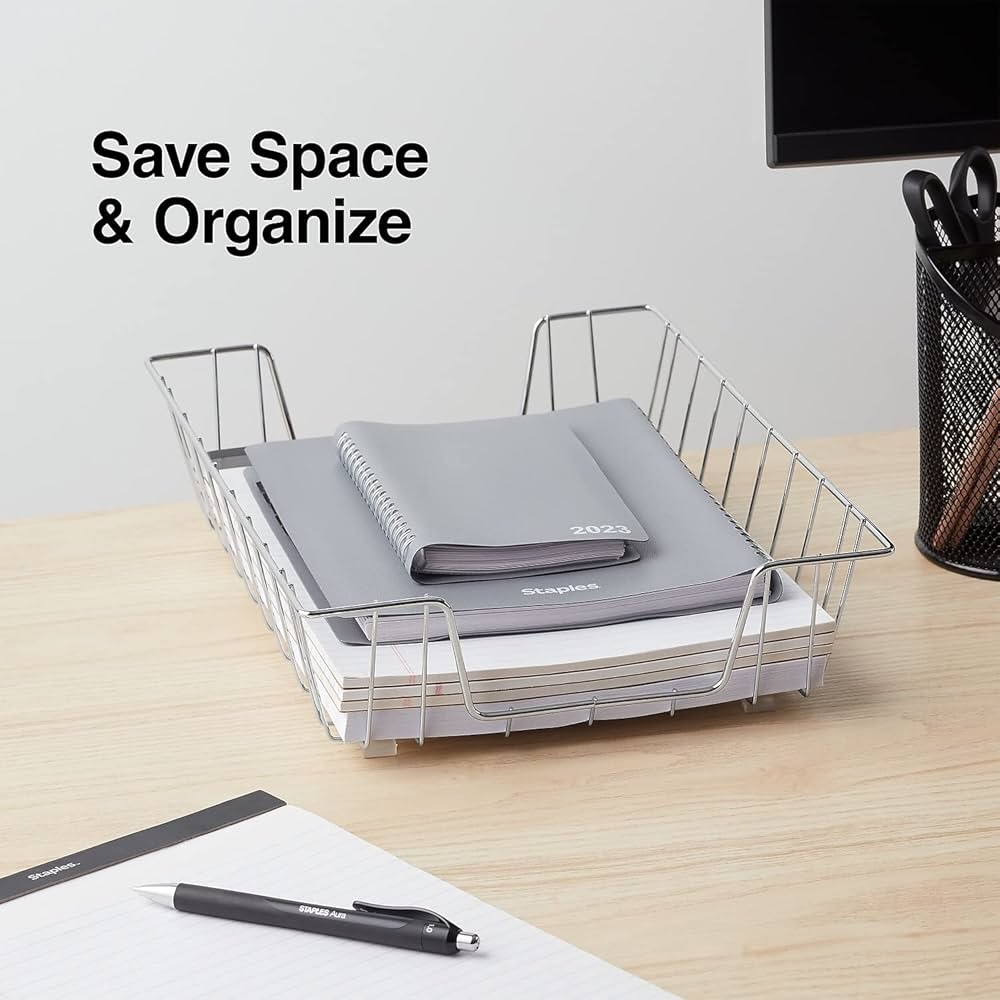 Amazon.com: Staples 119859 Front Loading Letter Tray Chrome