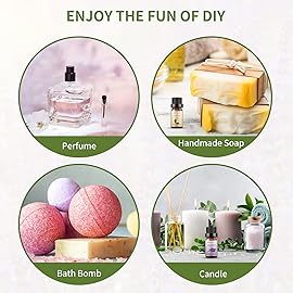 Sedbuwza Lavender Jasmine Essential Oil Set, Lavender Fragrance Oil Jasmine Scent Oil Set for Diffuser, Aromatherapy, Massage, Soap, Candle Making 2 x 10 ml