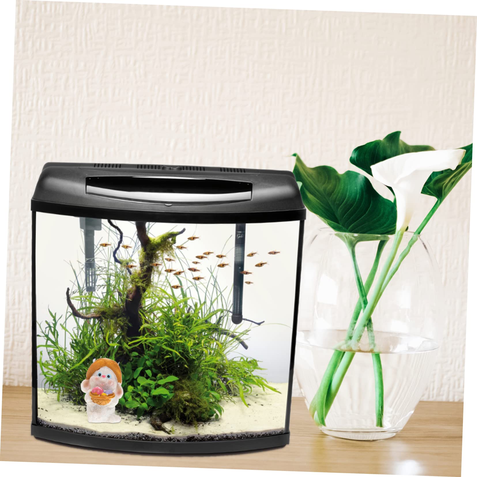 FRCOLOR 3pcs fish tank number Easter egg mini planter pots top hat crafts mini animal figurines accessories statue ingredients Easter Statues flowerpot miniature bunny statue decorations - Image 2