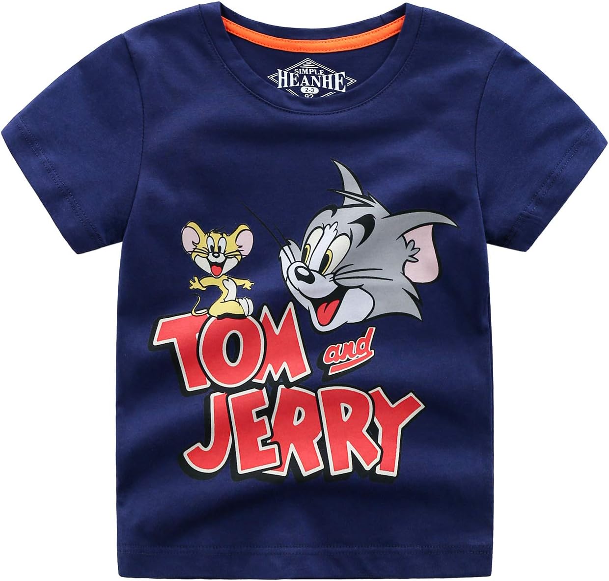 Kids T-Shirt Short Sleeve Tops Tom and Jerry Boys' Cartoon T-Shirt Blue