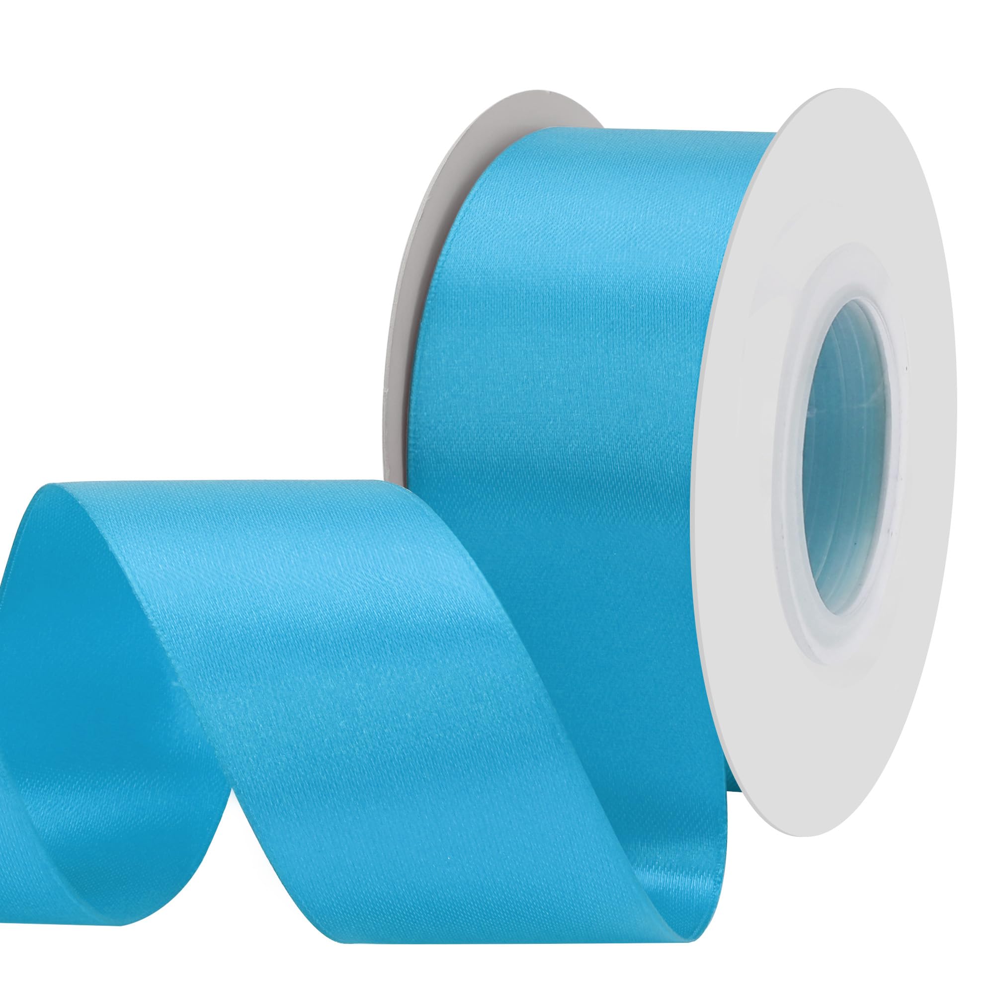 BVIEAKD 53mm Wide 22m Double Face Turquoise Satin Ribbon Fabric Ribbon for Gift Wrapping Very Suitable for Weddings Decoration Bouquet Balloons Arts Craft Sewing Hair Bow Invitation - Image 3