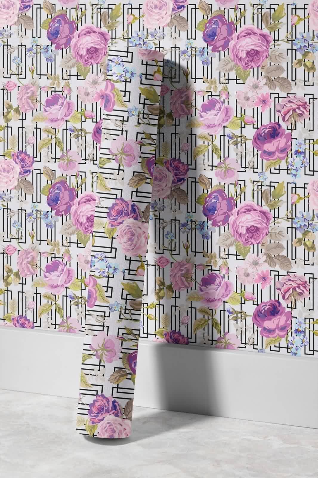 Película decorativa floral antideslizante para cocina, dormitorio