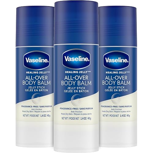 Vaseline All-Over Body Balm Stick 3-Pack, Fragrance-Free Lotion, 1.4 Oz Ea