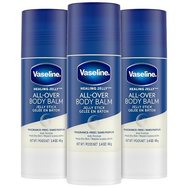 Vaseline Body Balm Stick Anti-Friction For Dry Skin Unscented Targeted Healing for Hard-to-Reach Spots 1.4 oz 3 Count | No