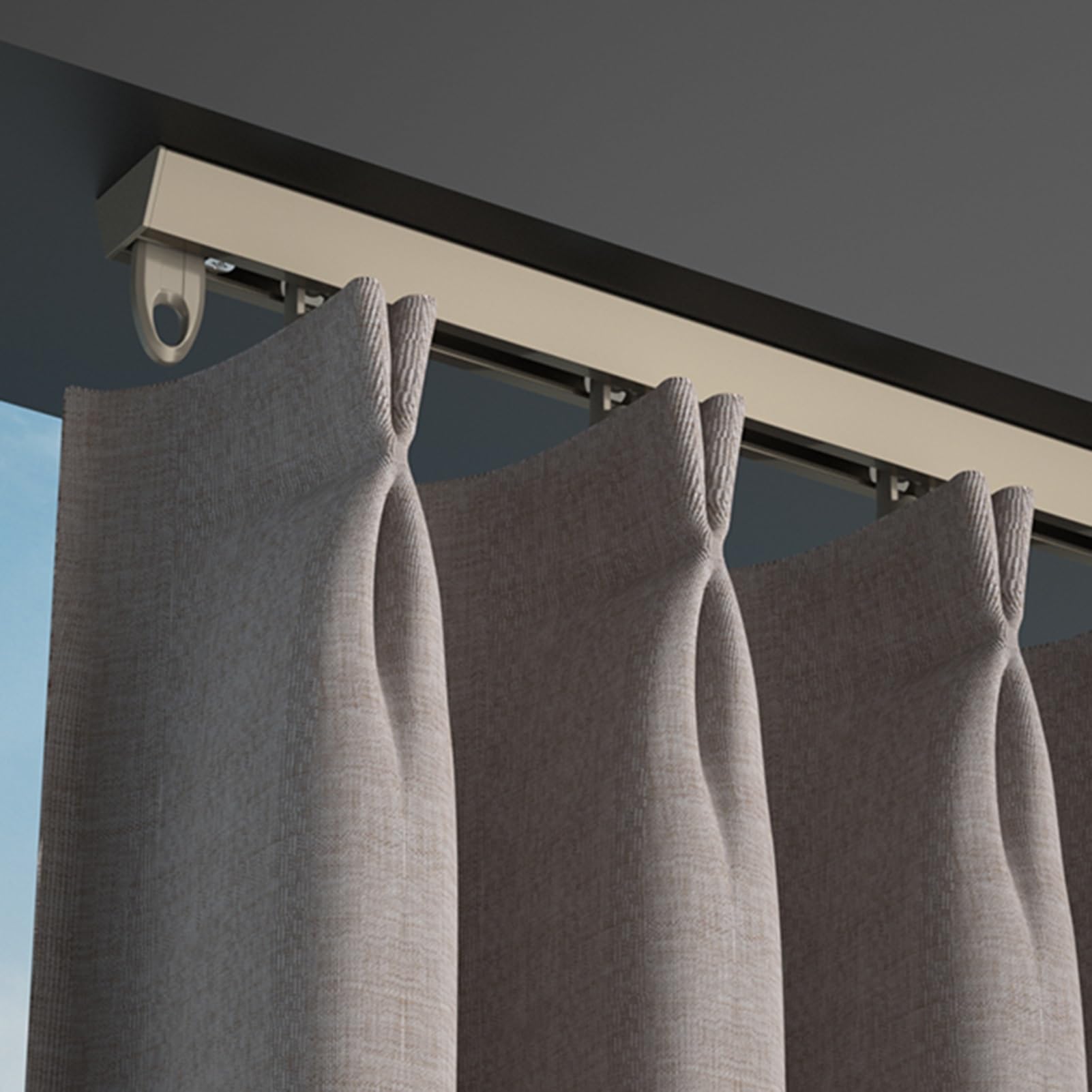 Aain Rail coulissant pour rail coulissant pour salle de douche ains 4,7 m Champagne