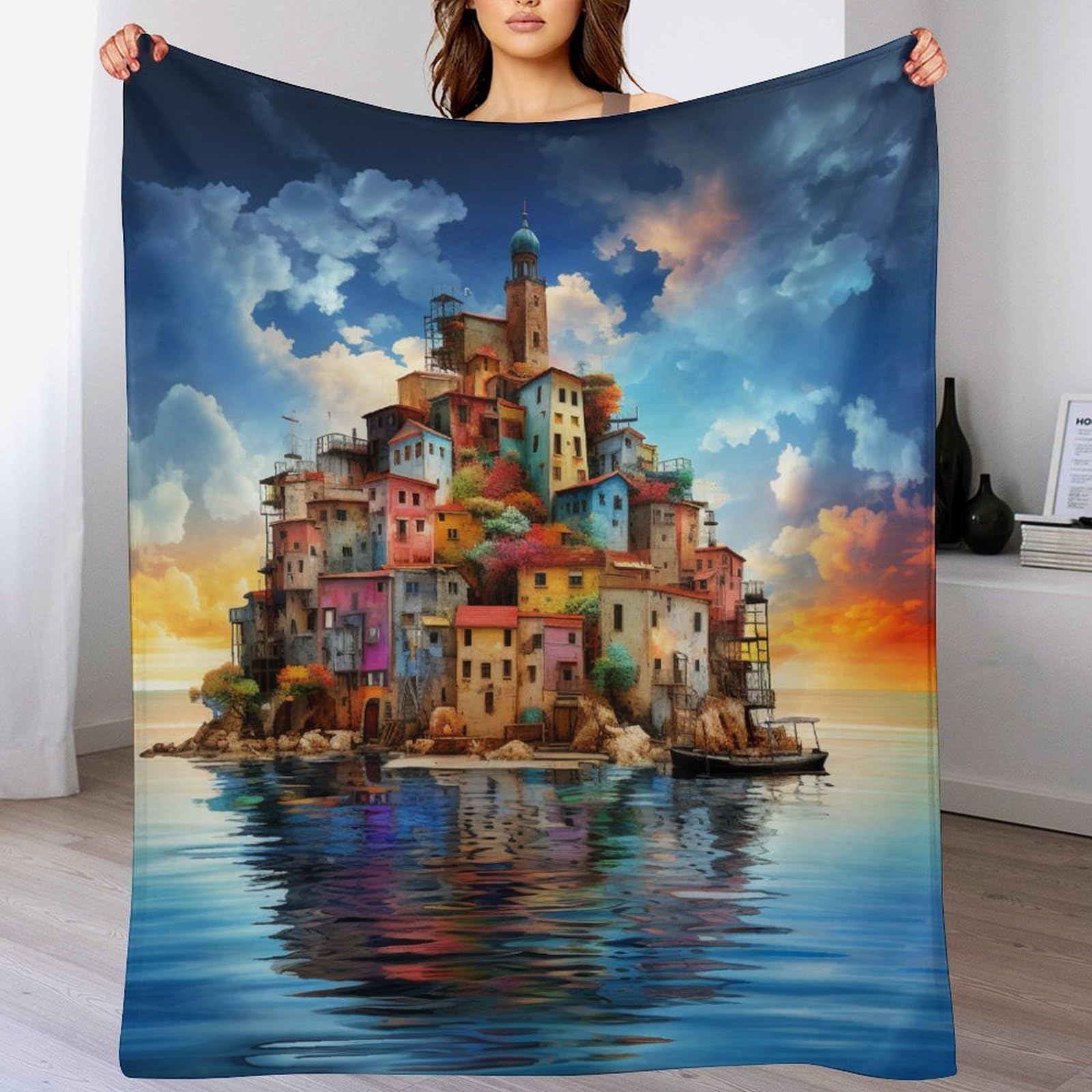 Couverture jeté flannel douce chaud pour canapé et chaise à repos