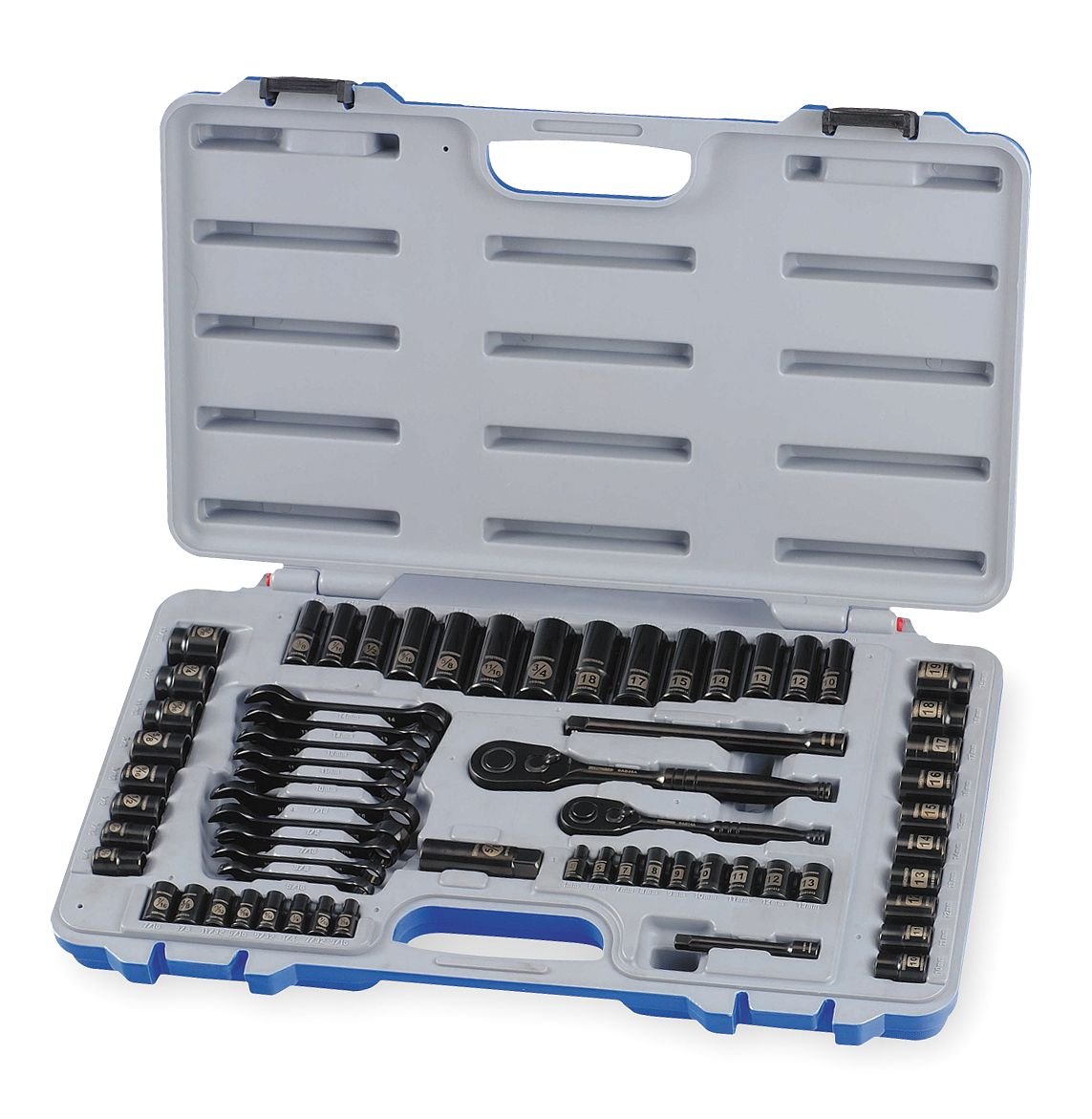 Buy Westward 1KEH4 Socket Set, 1/4 And 3/8 In Drive, 64 PC Online at