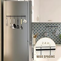 Vista 6 de Utensil Hooks Wall Utensil Holder Rail with 6 Hooks Kitchen Utensils Hanger No Drilling Wall Mounted Adhesive Utensil Hooks for Kitchen, Bathroom