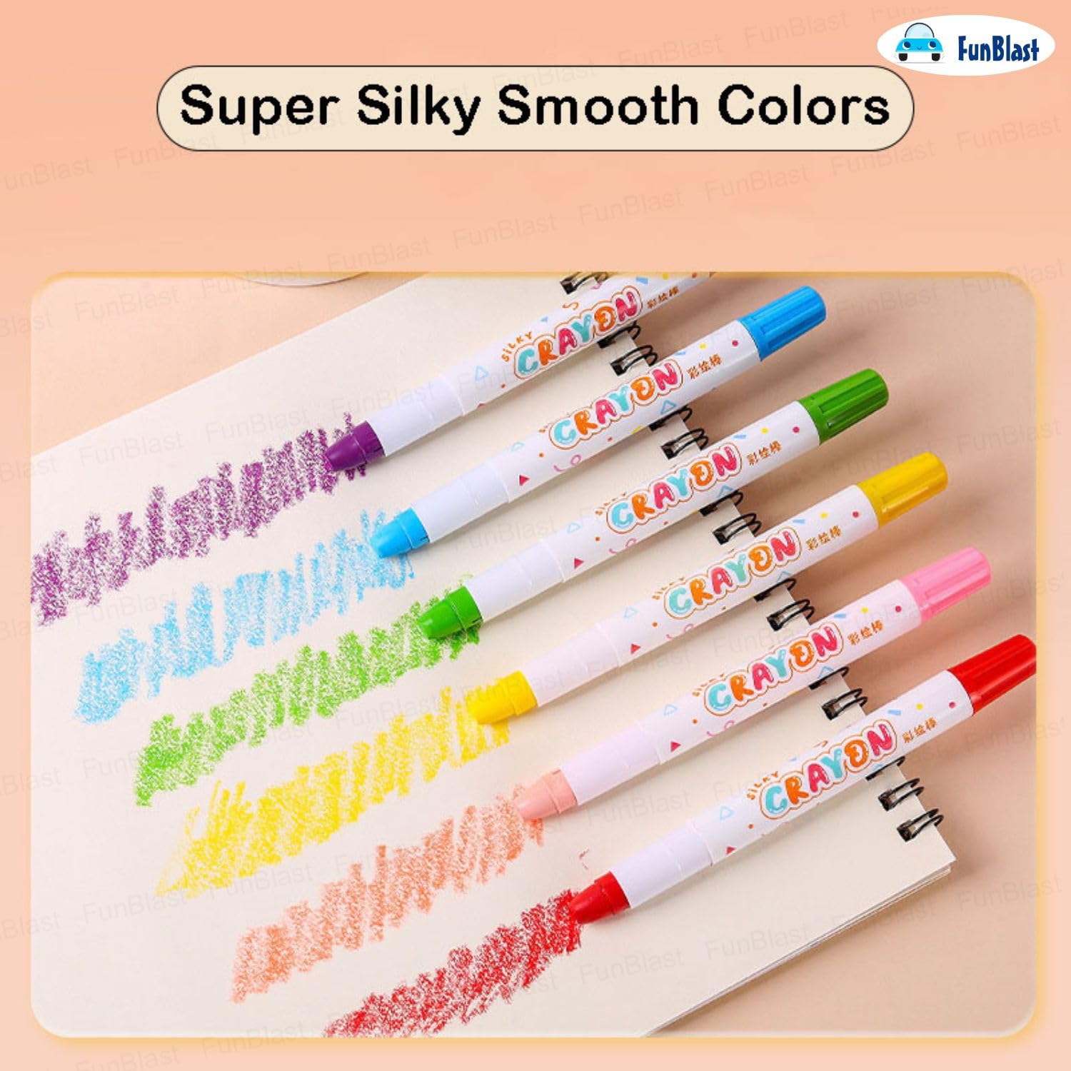 FunBlast Crayons for Kids - 12 Shades Art Set -5
