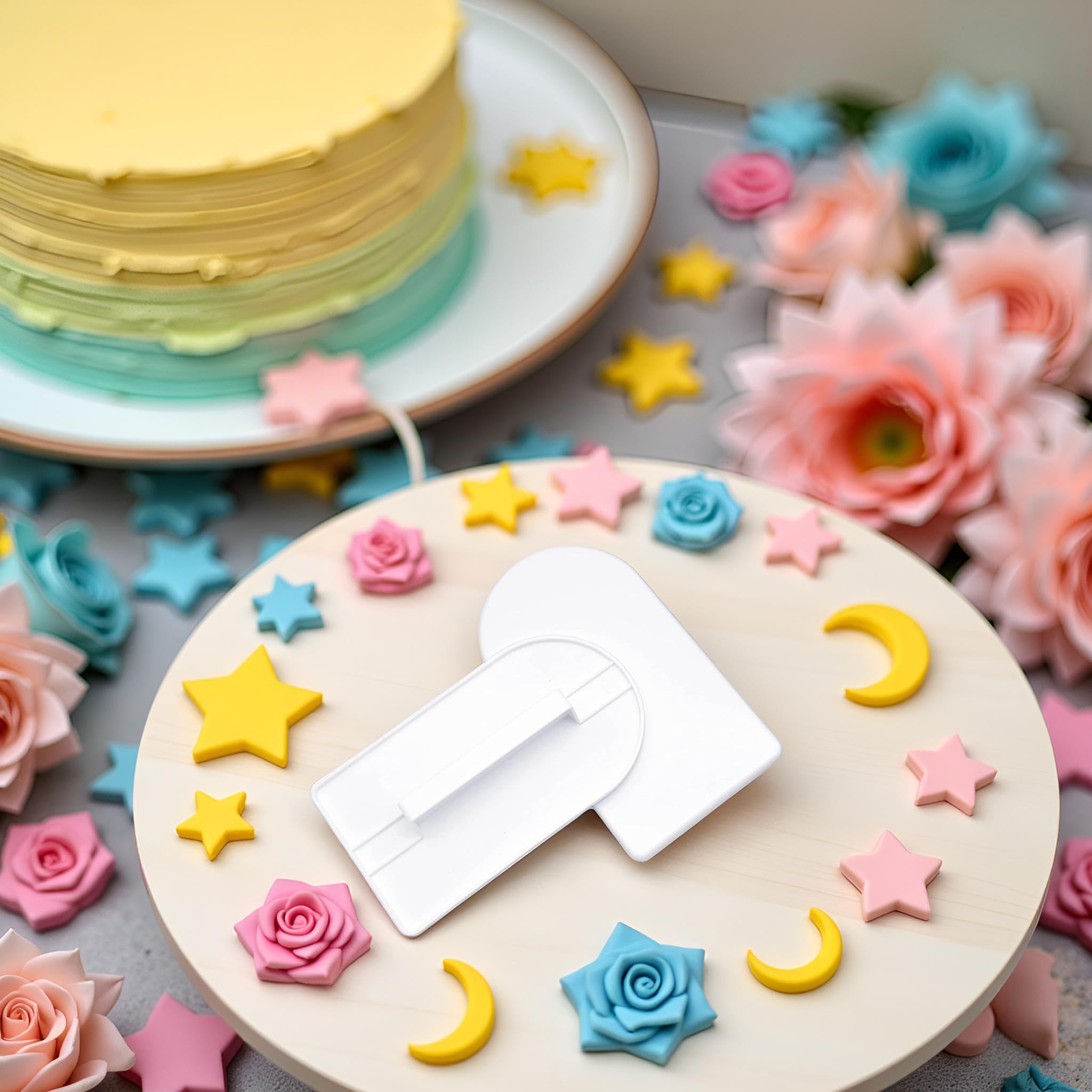 2 piezas de plástico blanco para glaseado de fondant, herramienta de paleta para decoración de pasteles, esculpir y modelar, herramientas de decoración