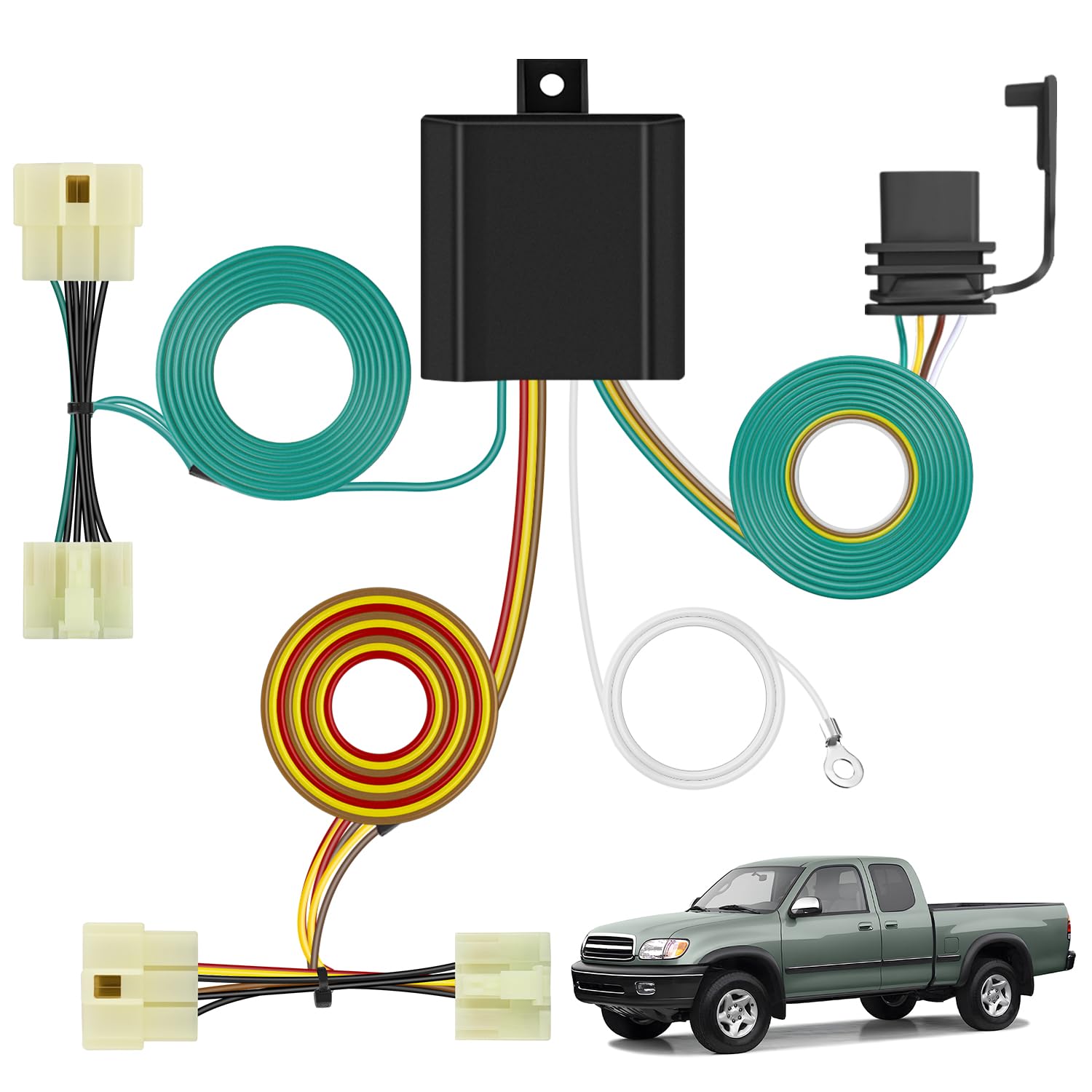 Nilight 4 Pin Trailer Wiring Harness Kit 55379 Compatible with 1989 1990 1991 1992 1993 1994 1995 Pickup 2000 2001 2002 2003 2004 Tacoma Vehicle