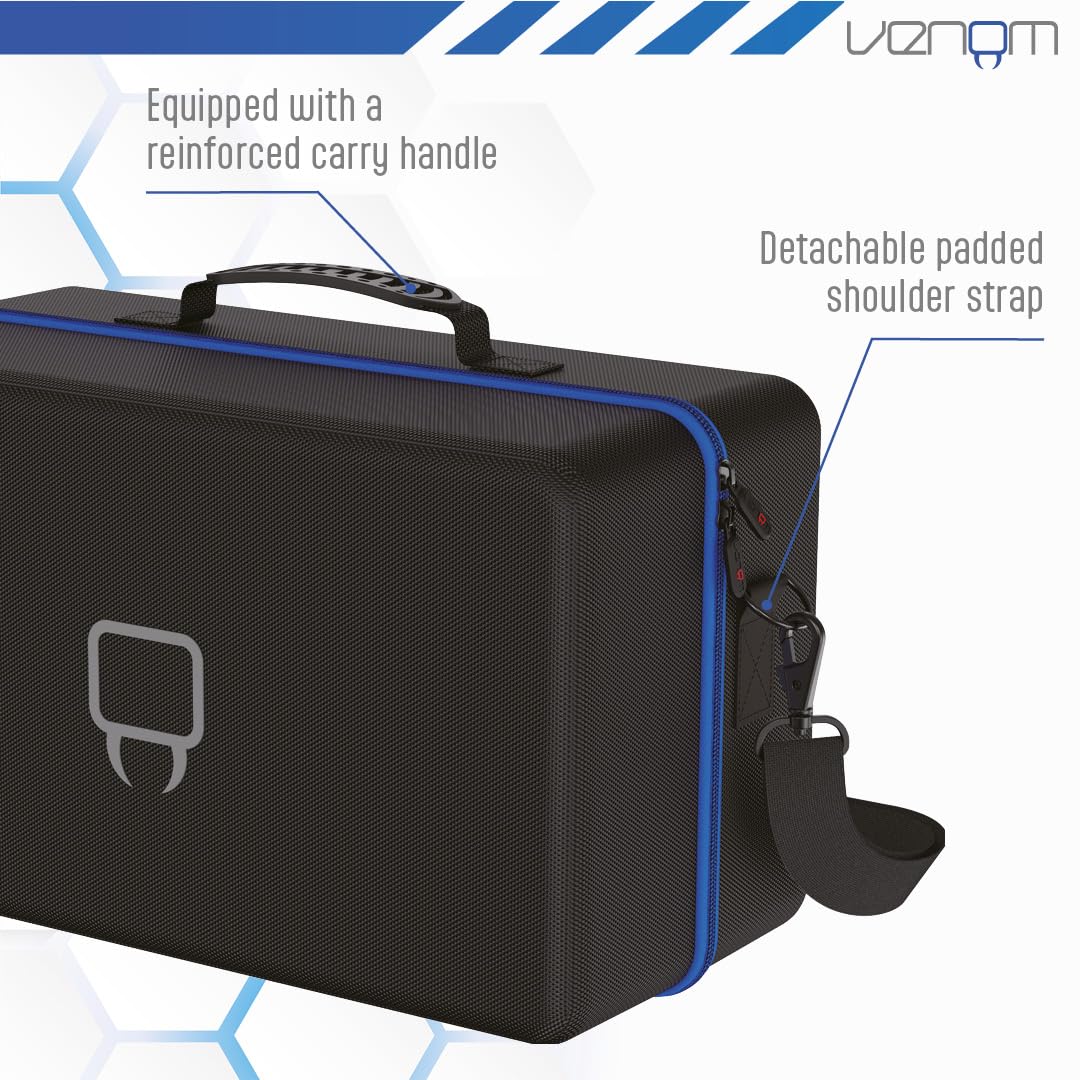 Venom Etui na konsolę PS5 – Twarde etui podróżne na konsolę PS5 Slim Disc, Digital i Pro – Pomieści konsolę, kontrolery, kable i akcesoria – Ochronne i przenośne