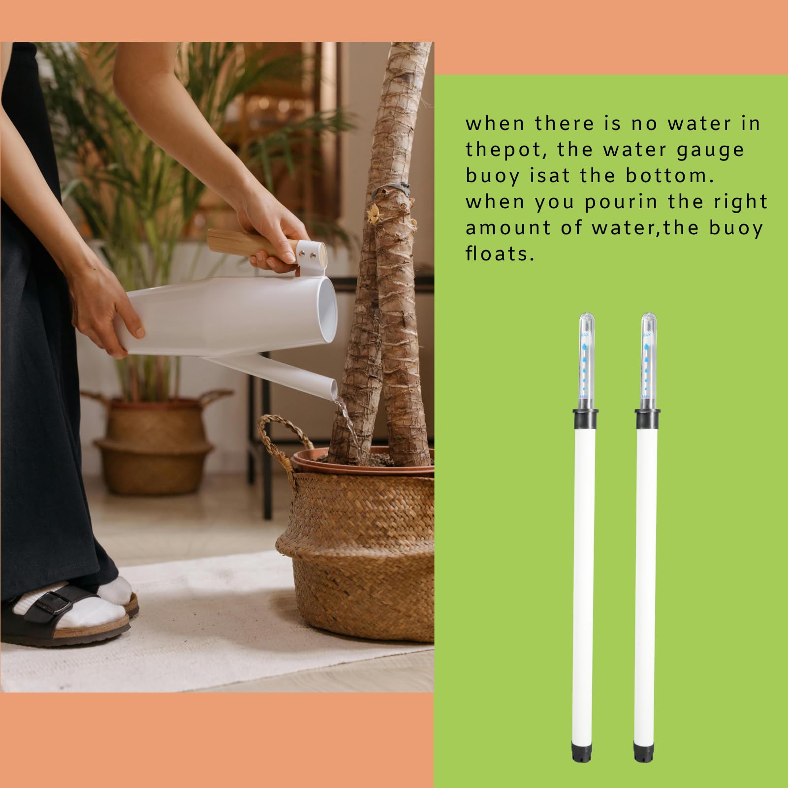 Indicador De Gota De Agua Plantas 36cm para Jardín Interior Y Exterior Indicador De Nivel De Agua Hidropónico Fácil De Leer Compatible con Macetas Y Sistemas De Riego