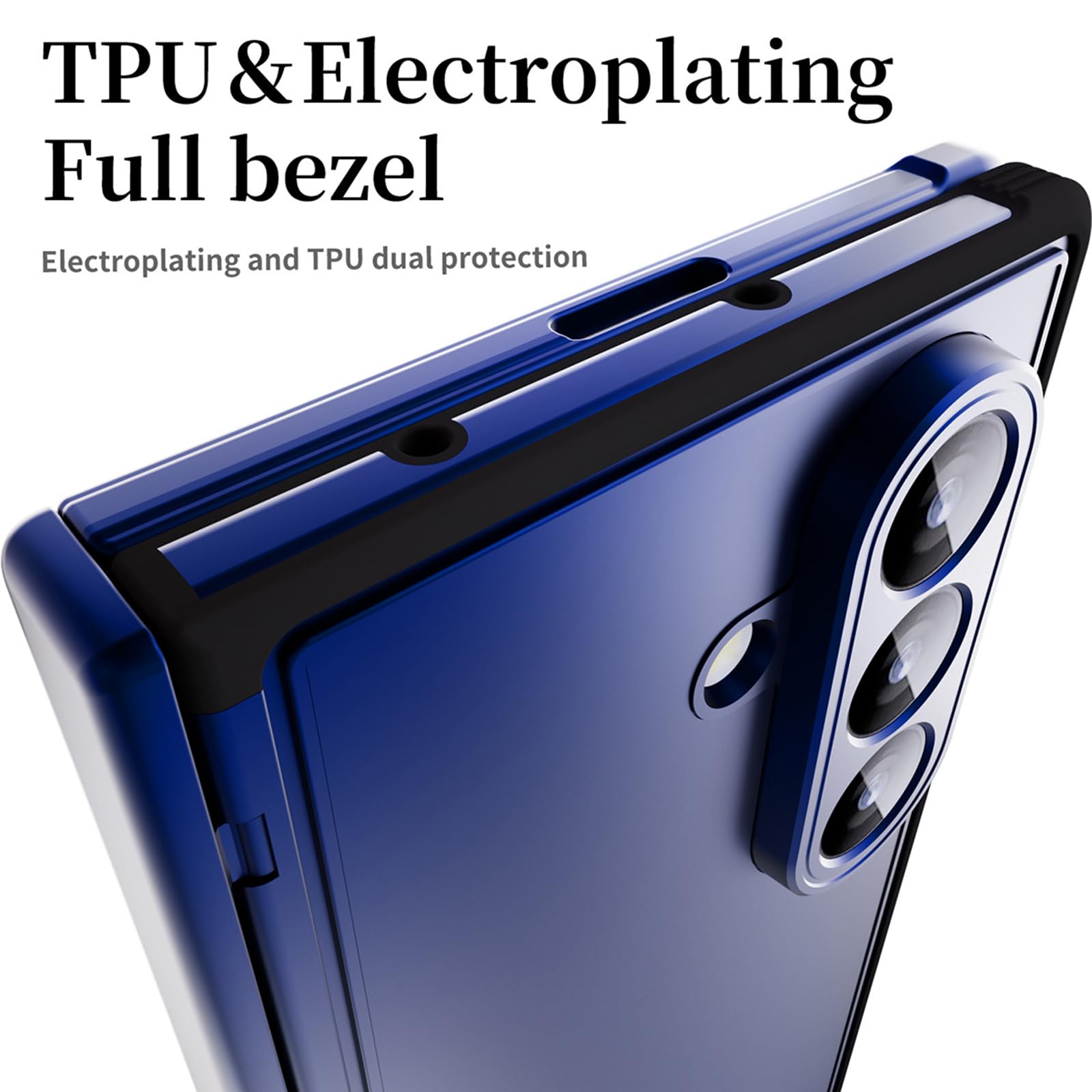 Galvanik Hülle für Samsung Galaxy Z Fold 8 Ultra, Gefrostet Rutschfeste