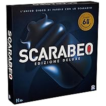 Editrice Giochi, Scarabeo Deluxe 60° Anniversario, Gioco da Tavola Classico con Plancia Girevole, Giochi di Società per la Famiglia, Dai 2 ai 4 Giocatori, Giochi da Tavolo da 8 anni in su