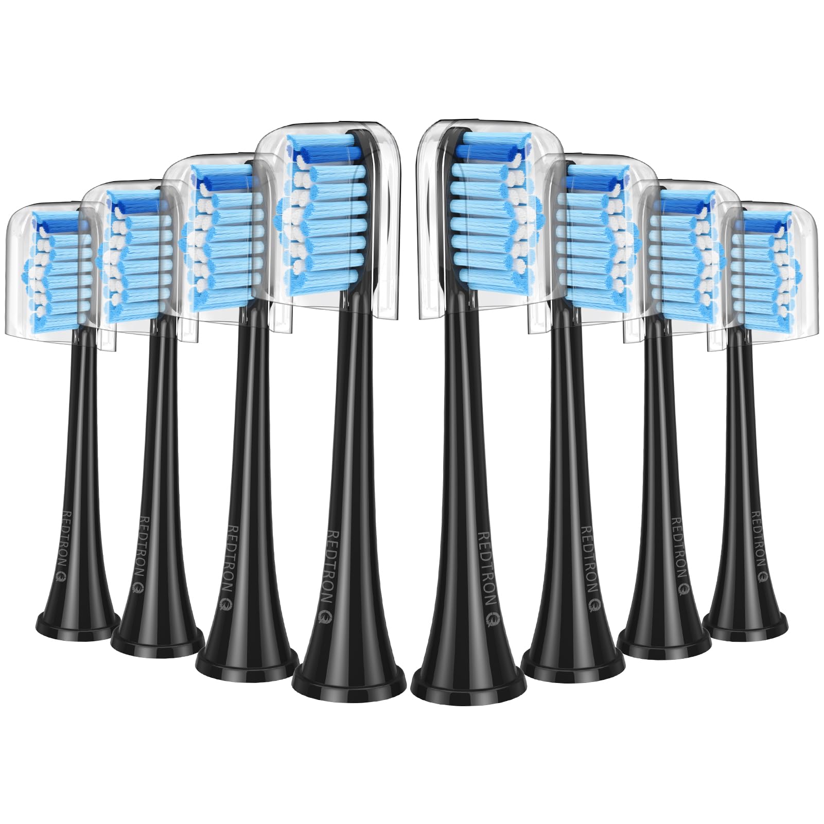 REDTRON Replacement Brush Heads Compatible with Philips Pro Results, 8 Pack Electric Toothbrush Heads for FlexCare, ProtectiveClean, HealthyWhite, EasyClean and PowerUp, Black