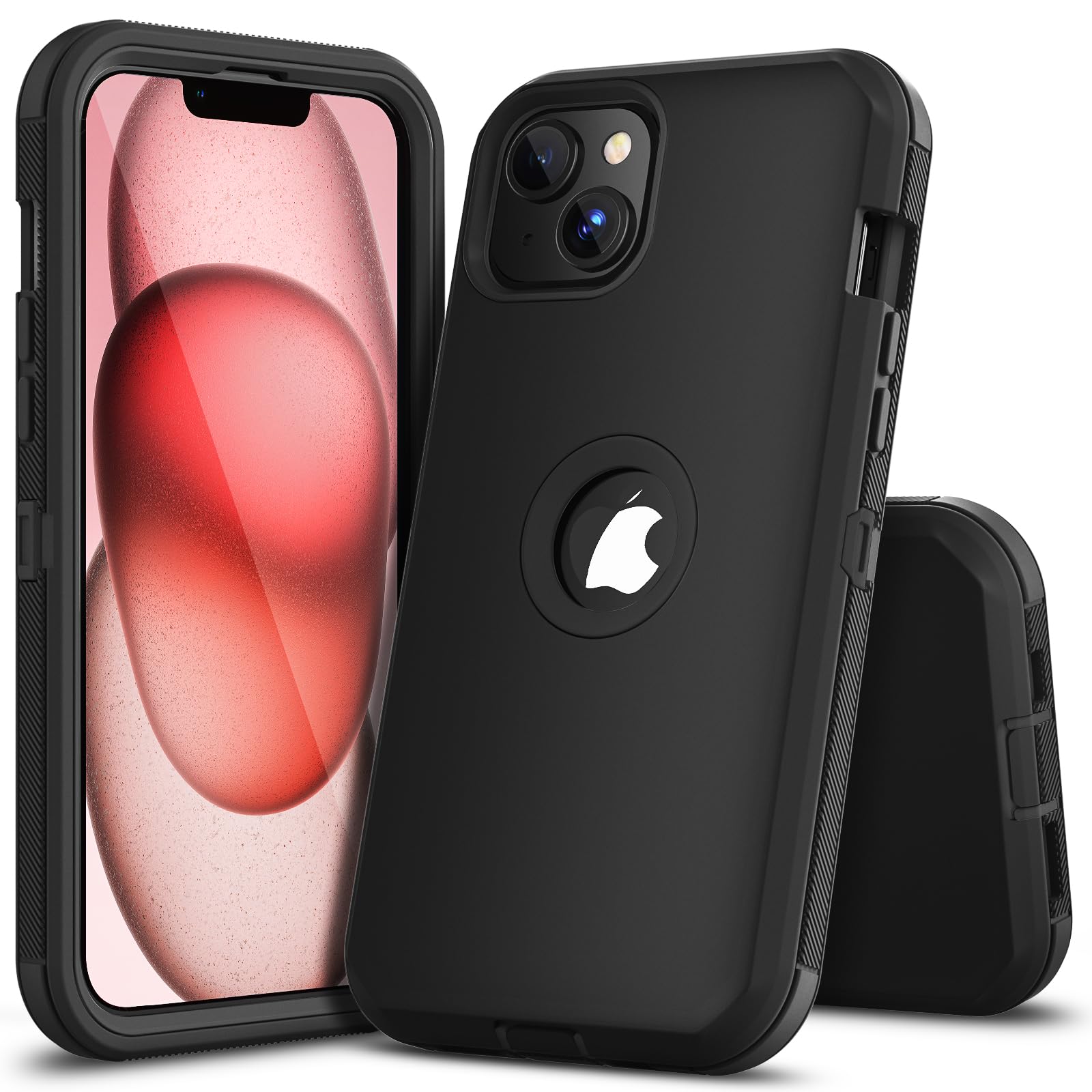COOYA for iPhone 15 Plus Case Full Body Drop Protection Rugged Case Shockproof 3-Layer Heavy Duty Hybrid Non-Slip Rubber Phone Cover Front Bumper Armor Hard Shell for iPhone 15 Plus 5G 6.7 Inch Black