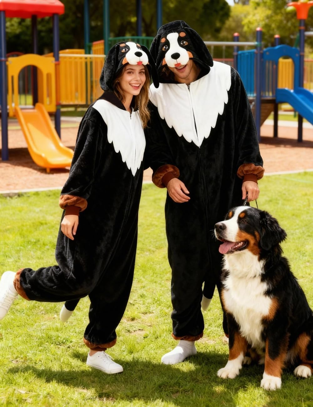Bernese Mountain onesie adult Unisex Adult Pajamas Halloween Christmas Party Cosplay Costume - Image 2