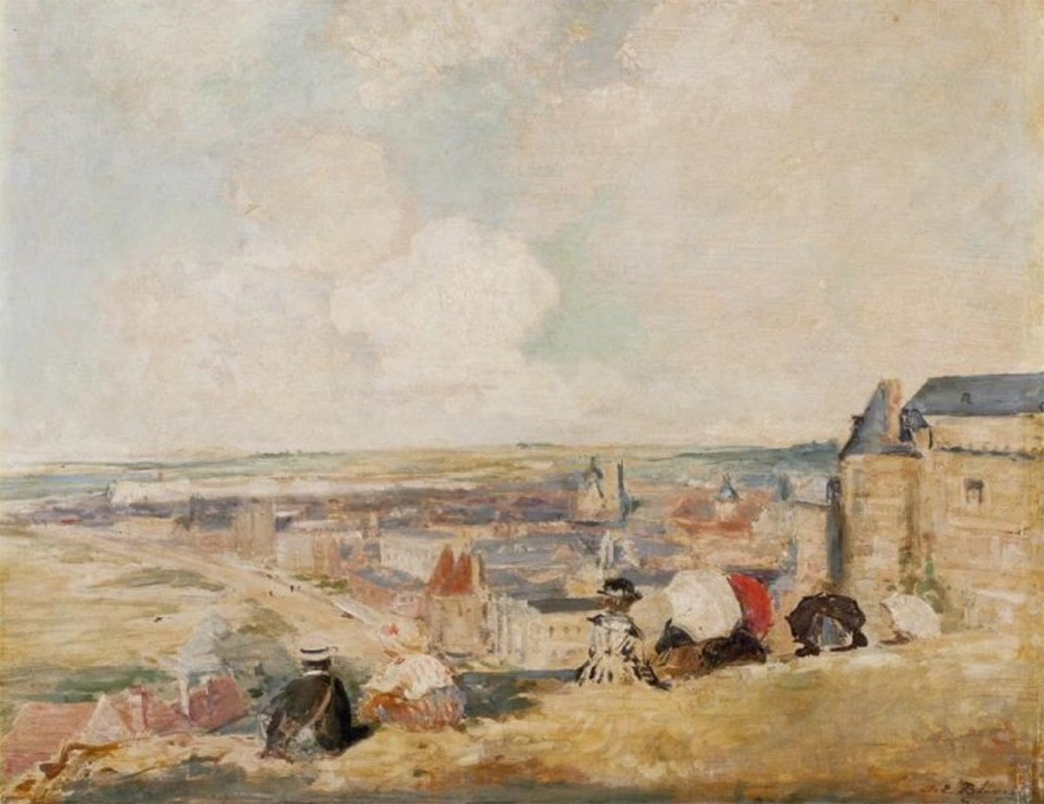 ARTXLXXBN Famous Painting Canvas Artwork Graffiti Print View of Dieppe From the Cliffs by Jacques Emile Blanche Portrait Canvas Image for Home Decor 60x90cm