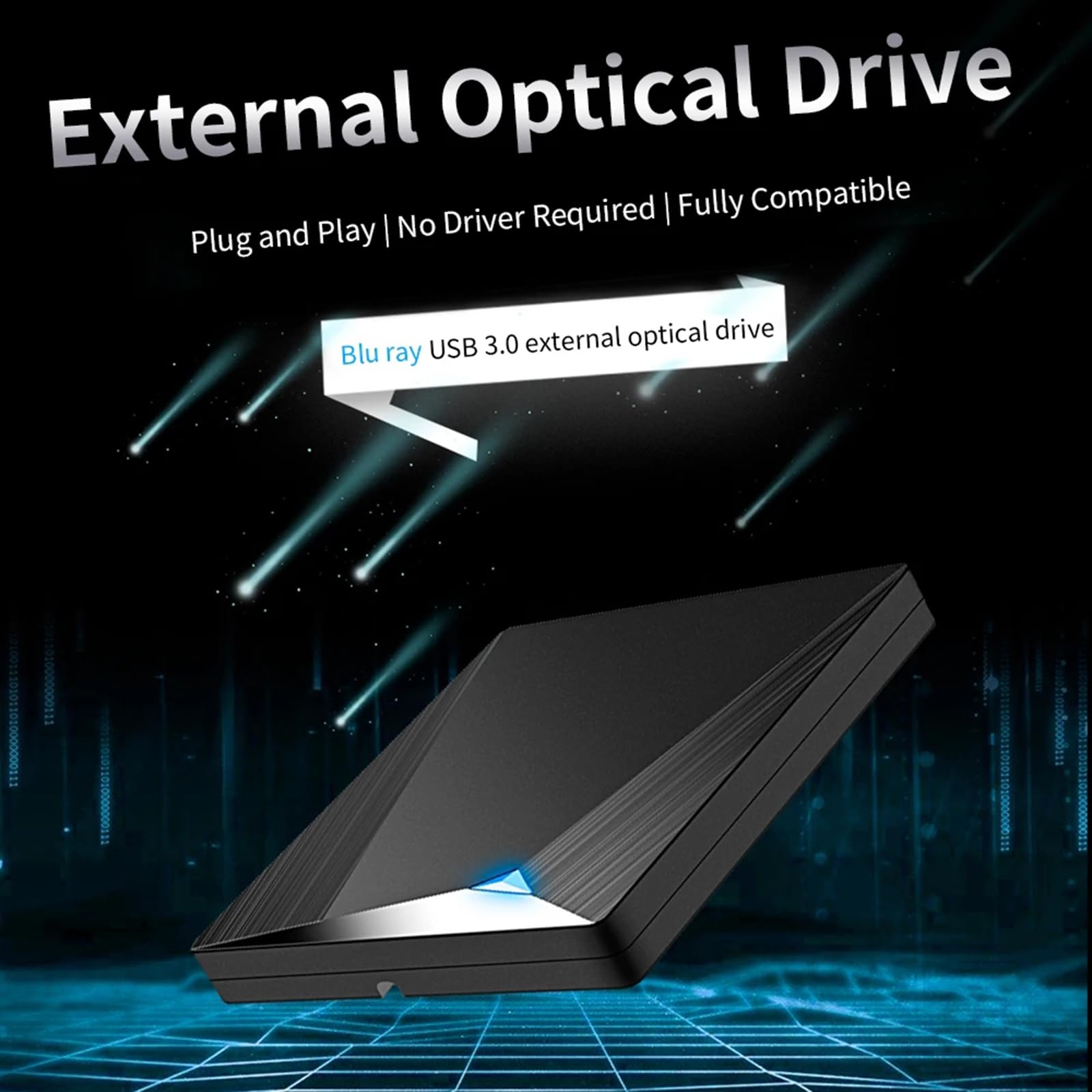 Zewnętrzny napęd Blu-ray, Zewnętrzna nagrywarka Blu-ray USB 3.0 i Type-C, Zewnętrzny napęd CD DVD Przenośna nagrywarka Blu-ray 3D, Odpowiednia dla Windows 7/8/10, Mac 0S, Czarna