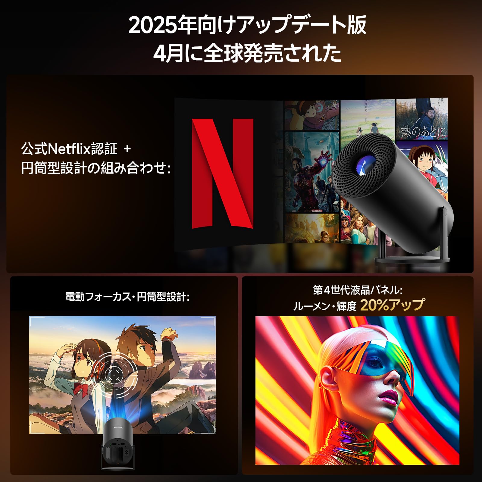 Amazon.co.jp: 【業界初公式Netflix】JOWLURKプロジェクター 家庭用