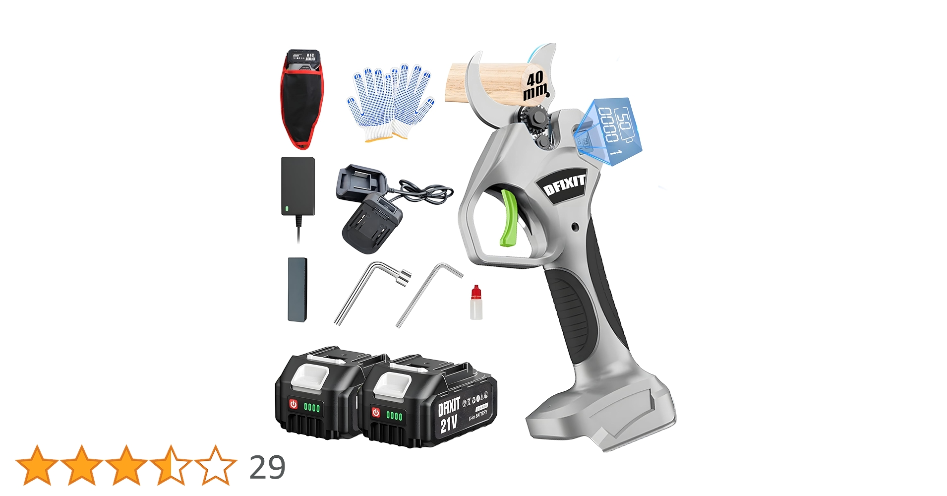 Amazon | DFIXIT 40mm切断径 電動剪定バサミ 充電式剪定ばさみ LED電池 Amazon | DFIXIT 40mm切断径 電動剪定バサミ 充電式剪定ばさみ LED電池