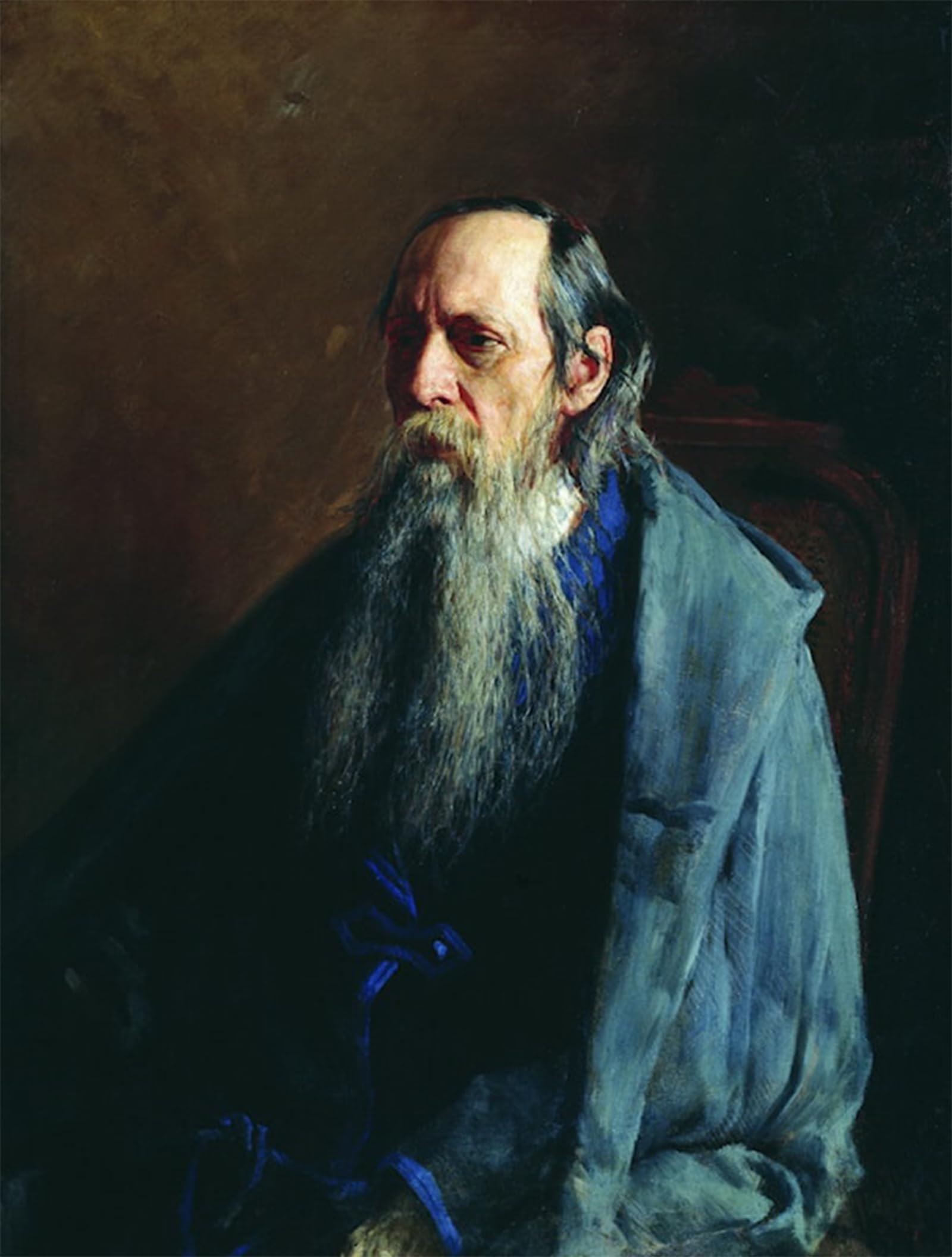 POSTERIIk Famous Modern Artwork Art Mural Portrait of Mikhail Yevgrafovich Saltykov-shchedrin by Nikolay Aleksandrovich Yaroshenko Oil Paintings Pictures for Home Decor 60x90cm