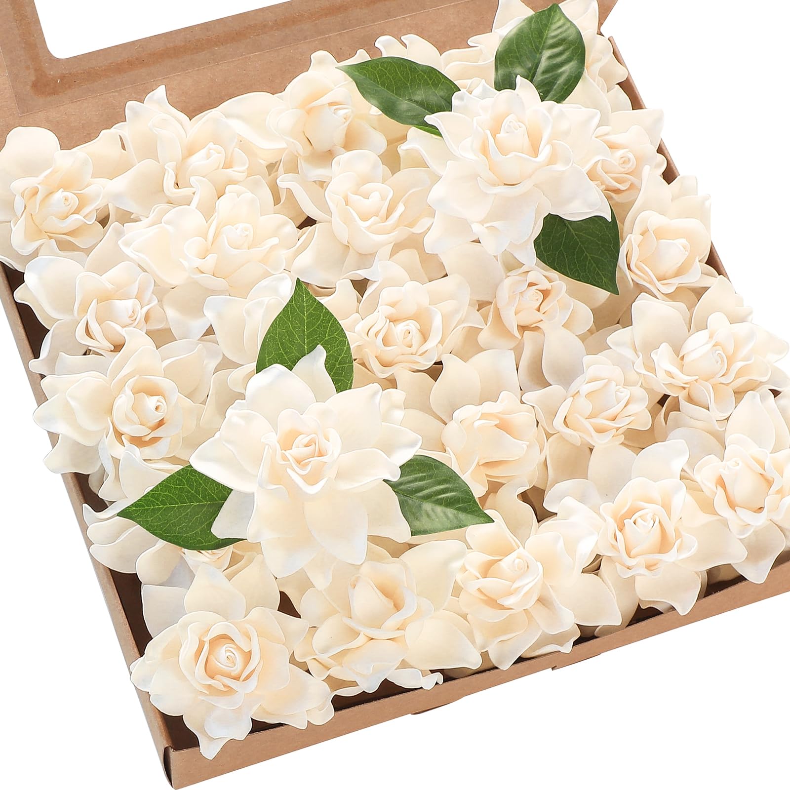 Amazon｜Floroom 造花 クチナシの花 2.7インチ 25個 本物のような