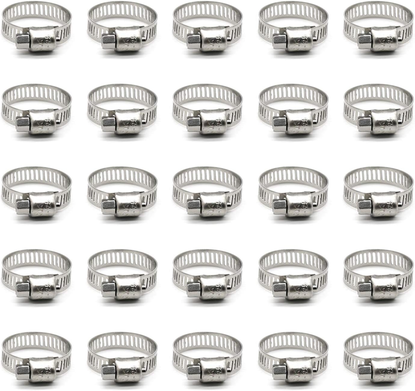 Koehler Enterprises Hose Clamps, Hose Clamp Box of 10, Radiator Hose Clamp, Silver