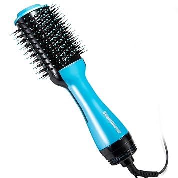 Amazon.com: Beautimeter Cepillo de aire caliente, 3 en 1 secador de pelo  para peinar y controlar el encrespamiento, secador de pelo iónico negativo  y voluminizador, azul turquesa : Belleza y Cuidado Personal