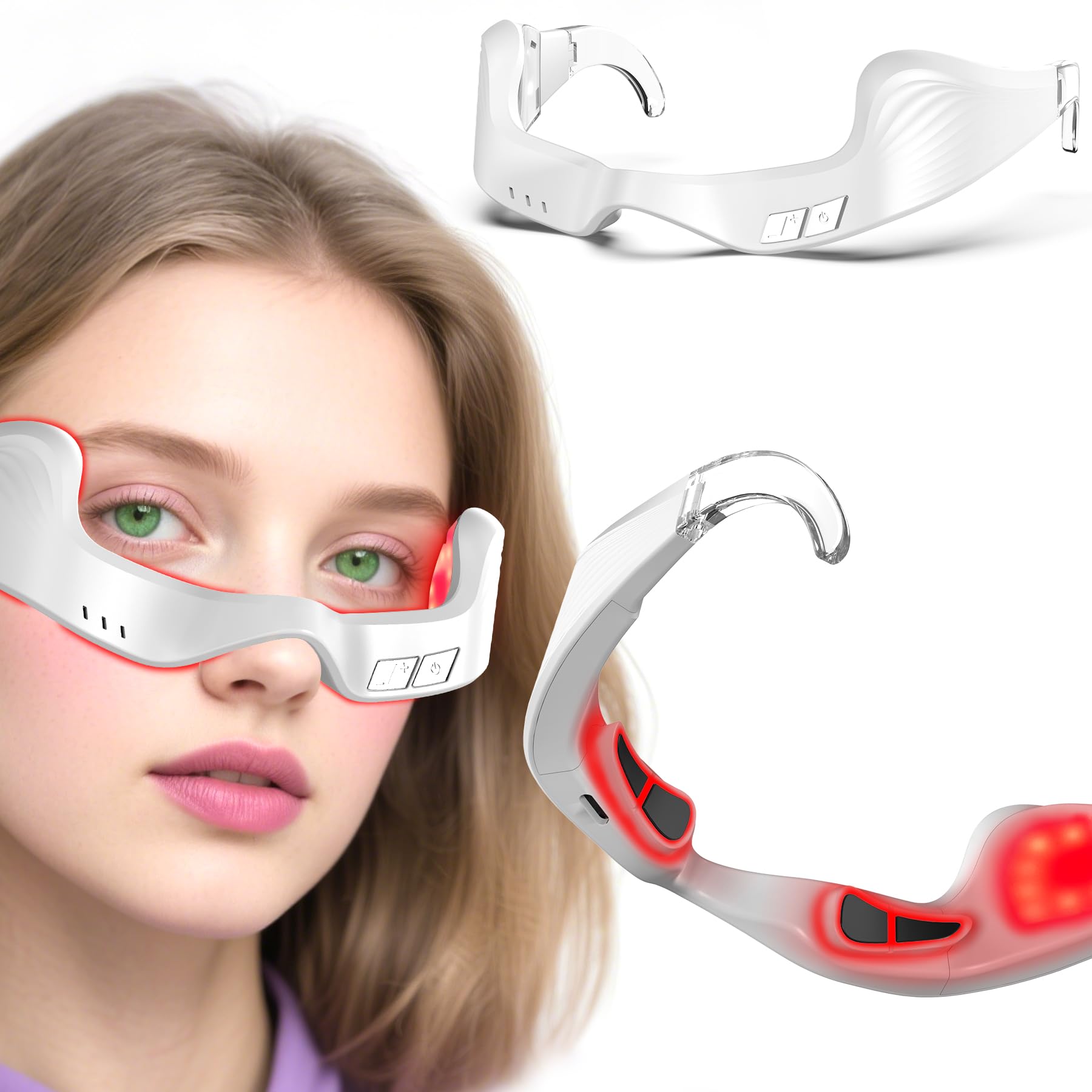 Red Light Eye Massager Red Light Glasses Under Eye Light Therapy Device Red Light Beauty Device Eye Massage