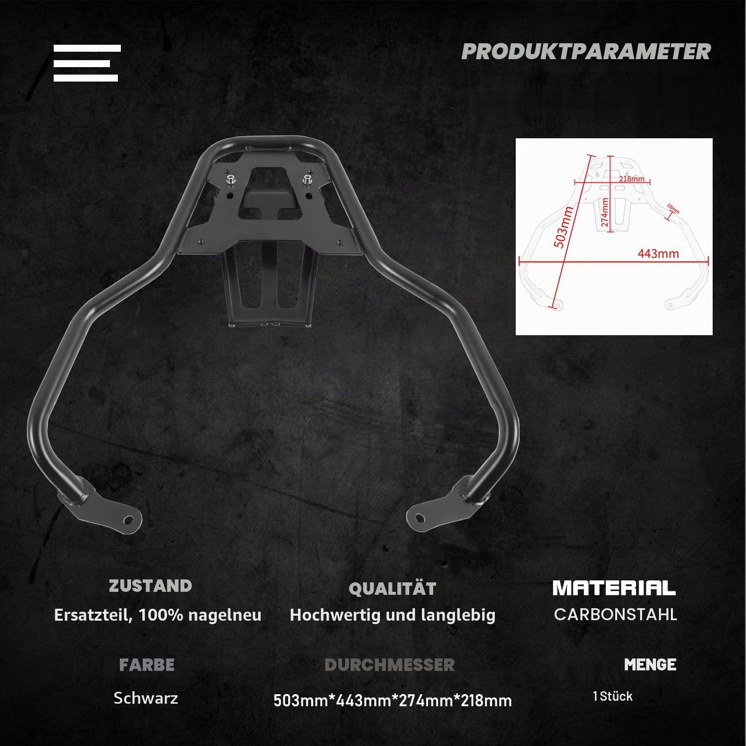 Motorrad Gepäckträger Hinten für Vespa GTS300 300 GTS, Roller Regalträger Hinterradgepäckträger Top Case Halterung Beifahrer Haltegriff