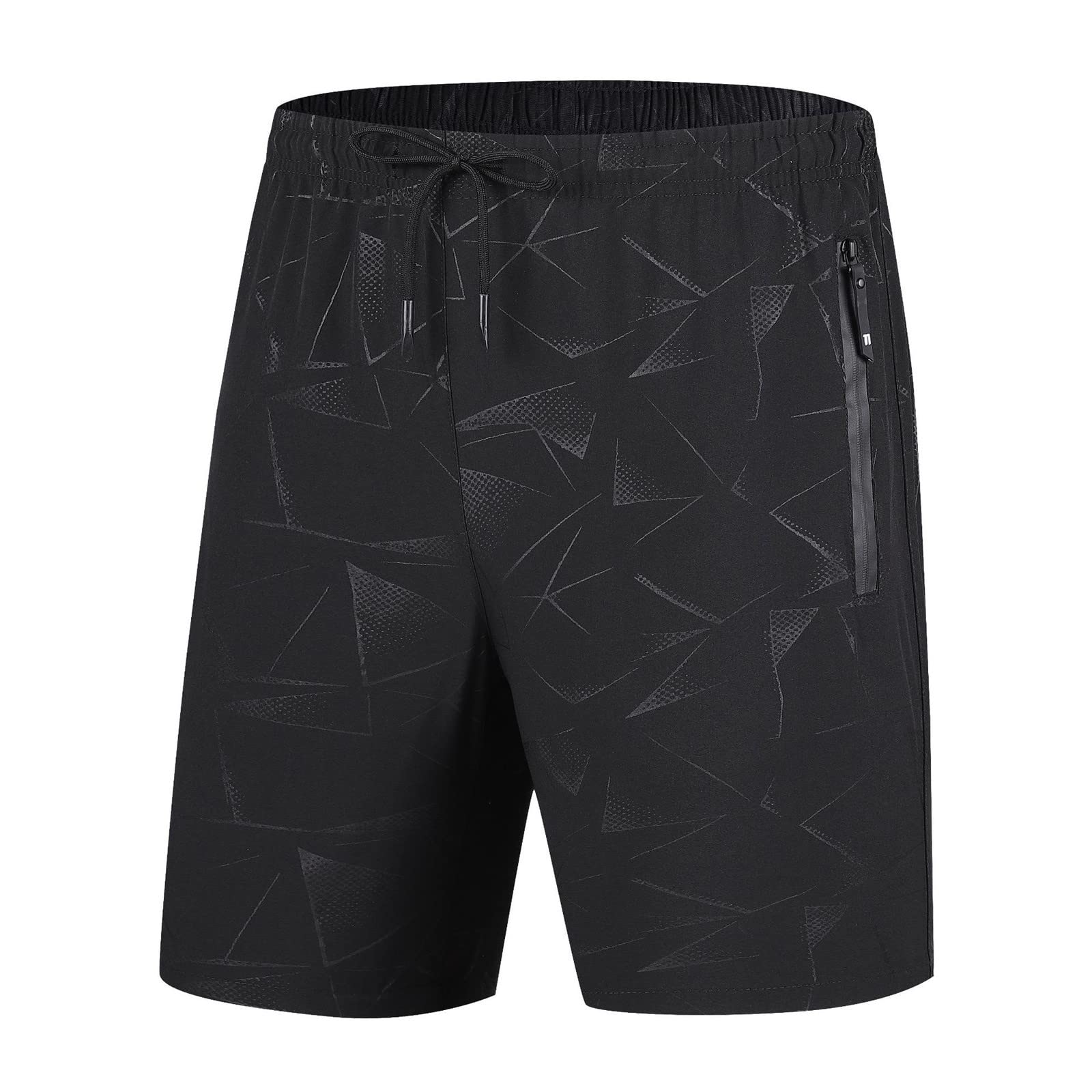 Mens Sports Shorts Quick Drying Shorts With Zip Pocket Mens