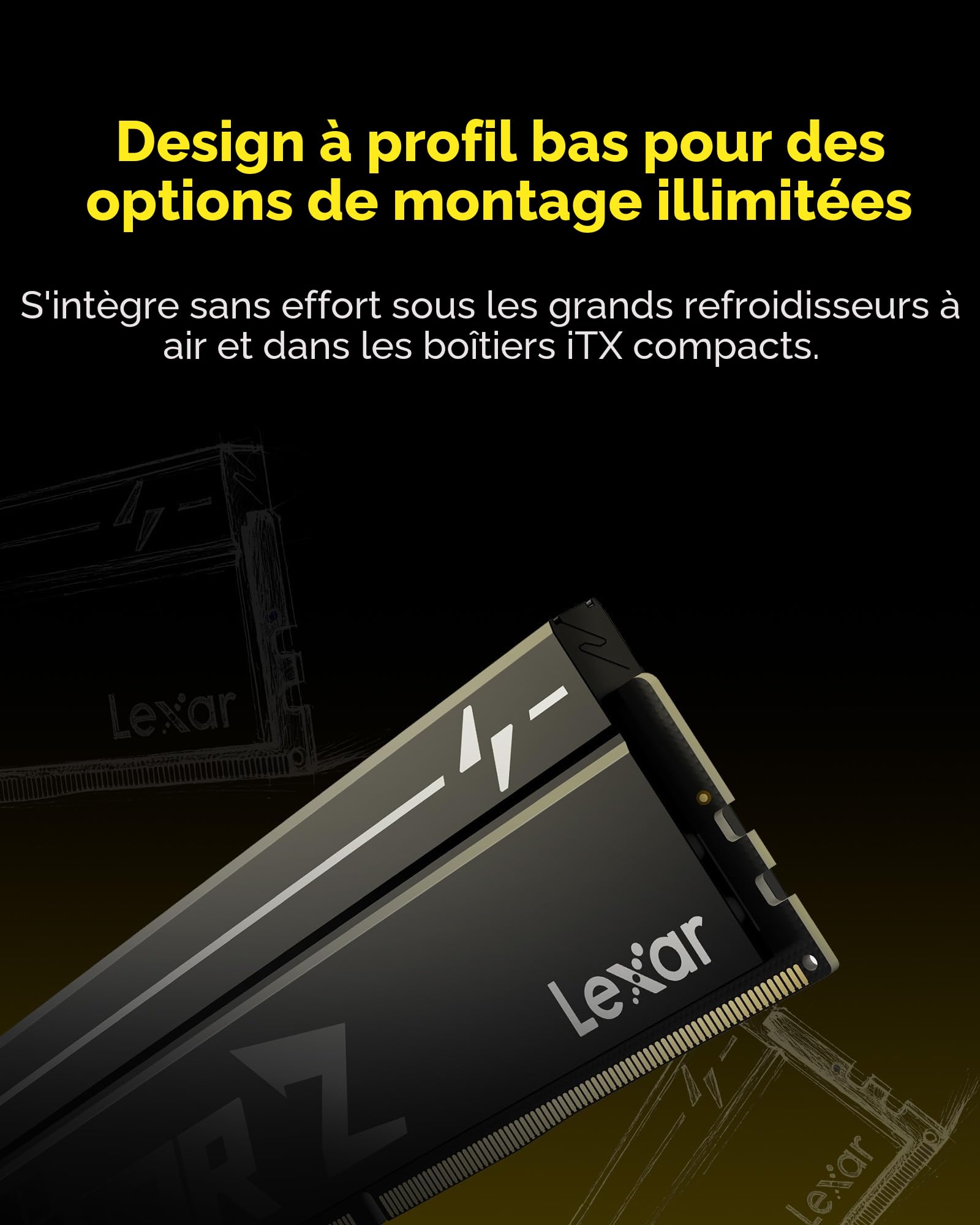 Lexar Thor Z Series OC DDR5 RAM 32Go Kit (2x16Go) 6000 MHz CL36 DRAM UDIMM 288-Pin PC Mémoire de Bureau DDR5 pour Intel XMP 3.0/AMD Expo Gaming 1.4V