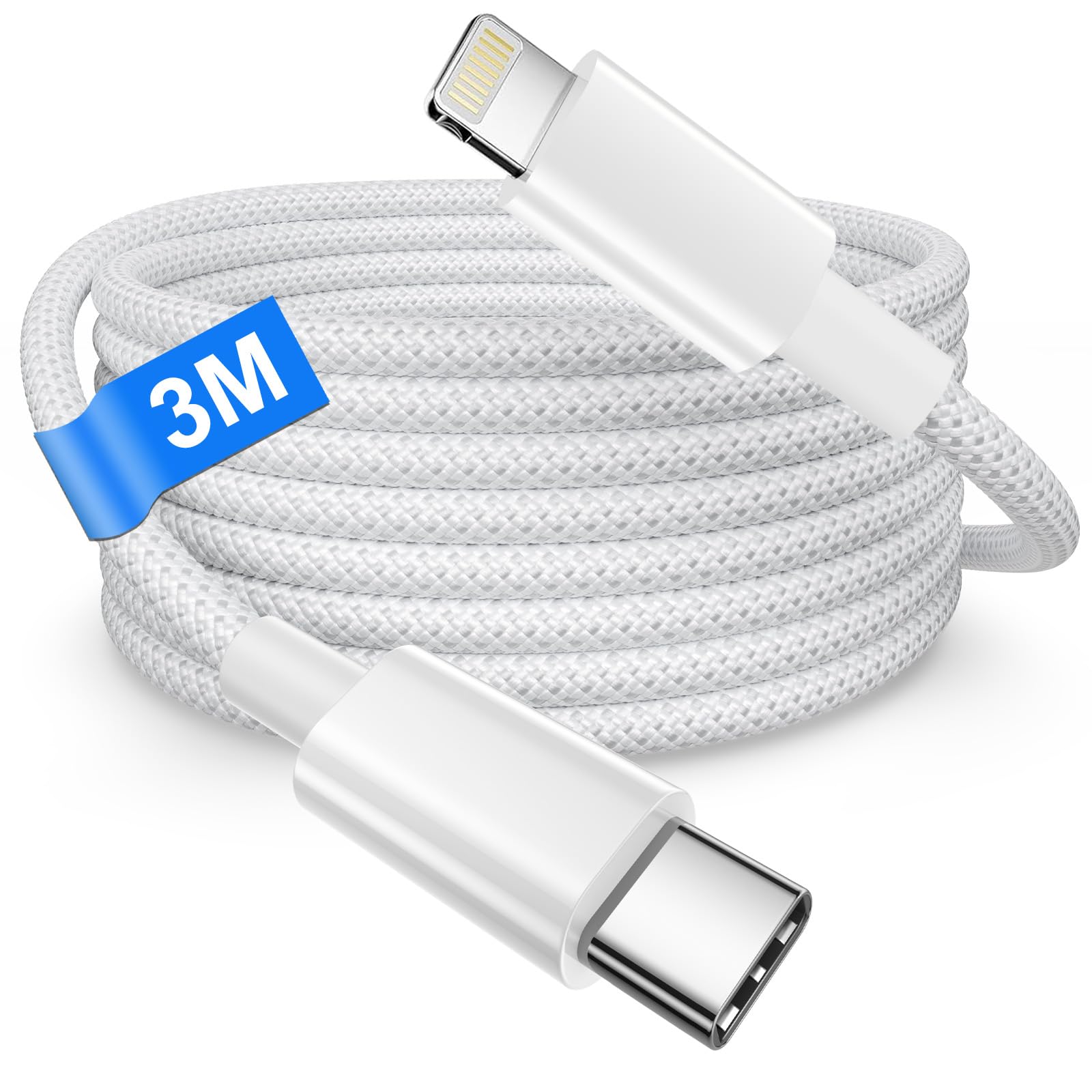 ULIFTUS 0,3 m korte iPhone-oplaadkabel, 3 stuks, gevlochten USB A naar Lightning-kabel, 30 ULIFTUS 0,3 m korte iPhone-oplaadkabel, 3 stuks, gevlochten USB A naar Lightning-kabel, 30