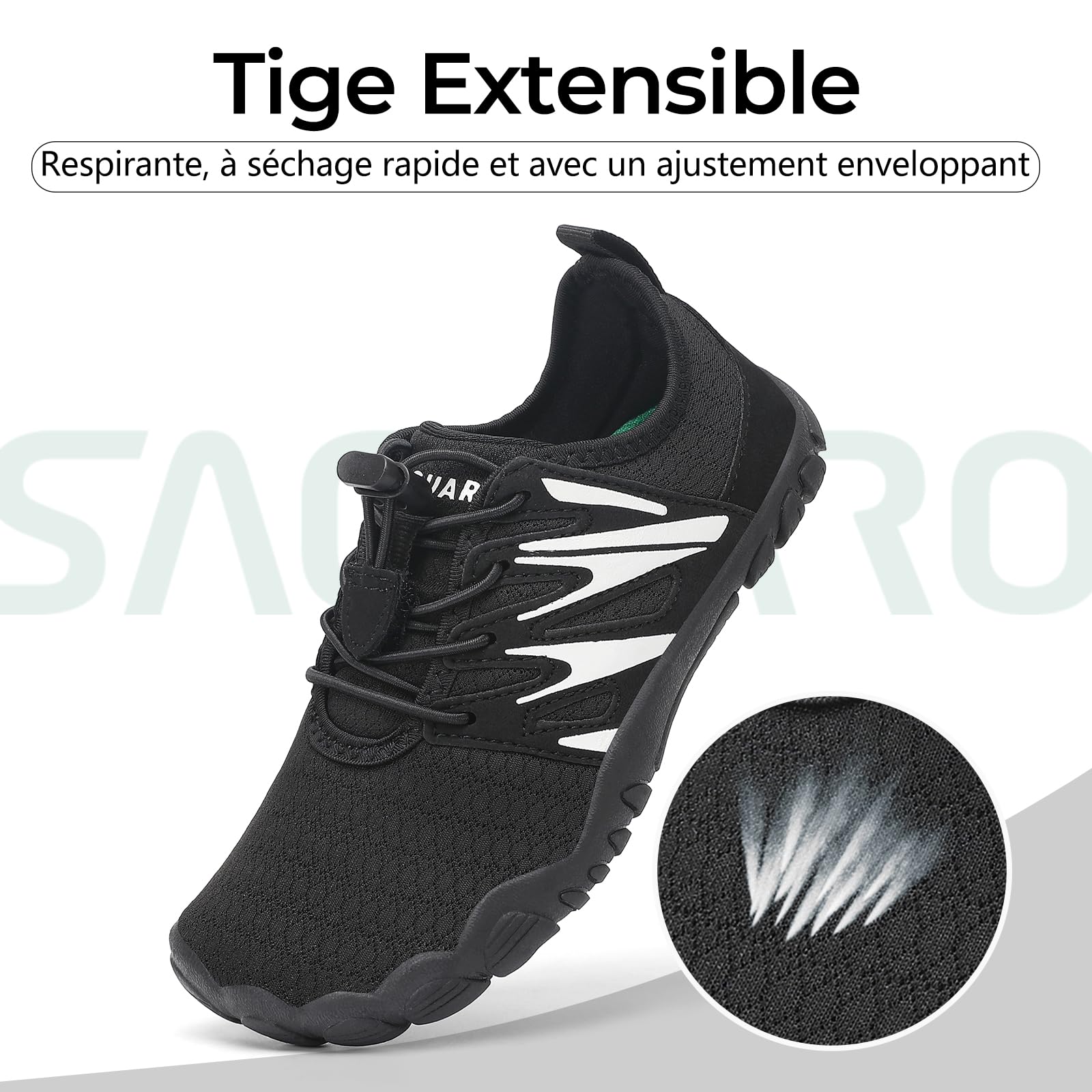 SAGUARO Chaussures Aquatiques Enfant Chaussure d'eau Barefoot Minimaliste Séchage Rapide Respirantes pour Plage Piscine Mer Rivière, GR.25-38